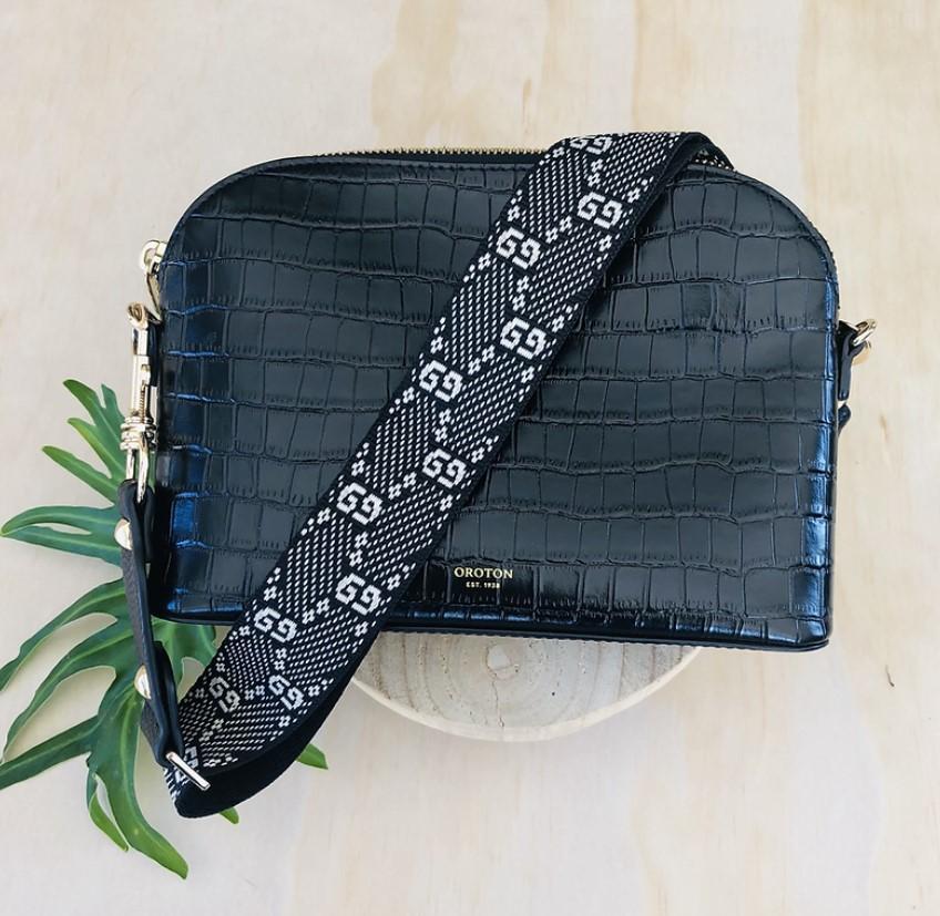 G9 Black - Bag Strap - Silver Hardware