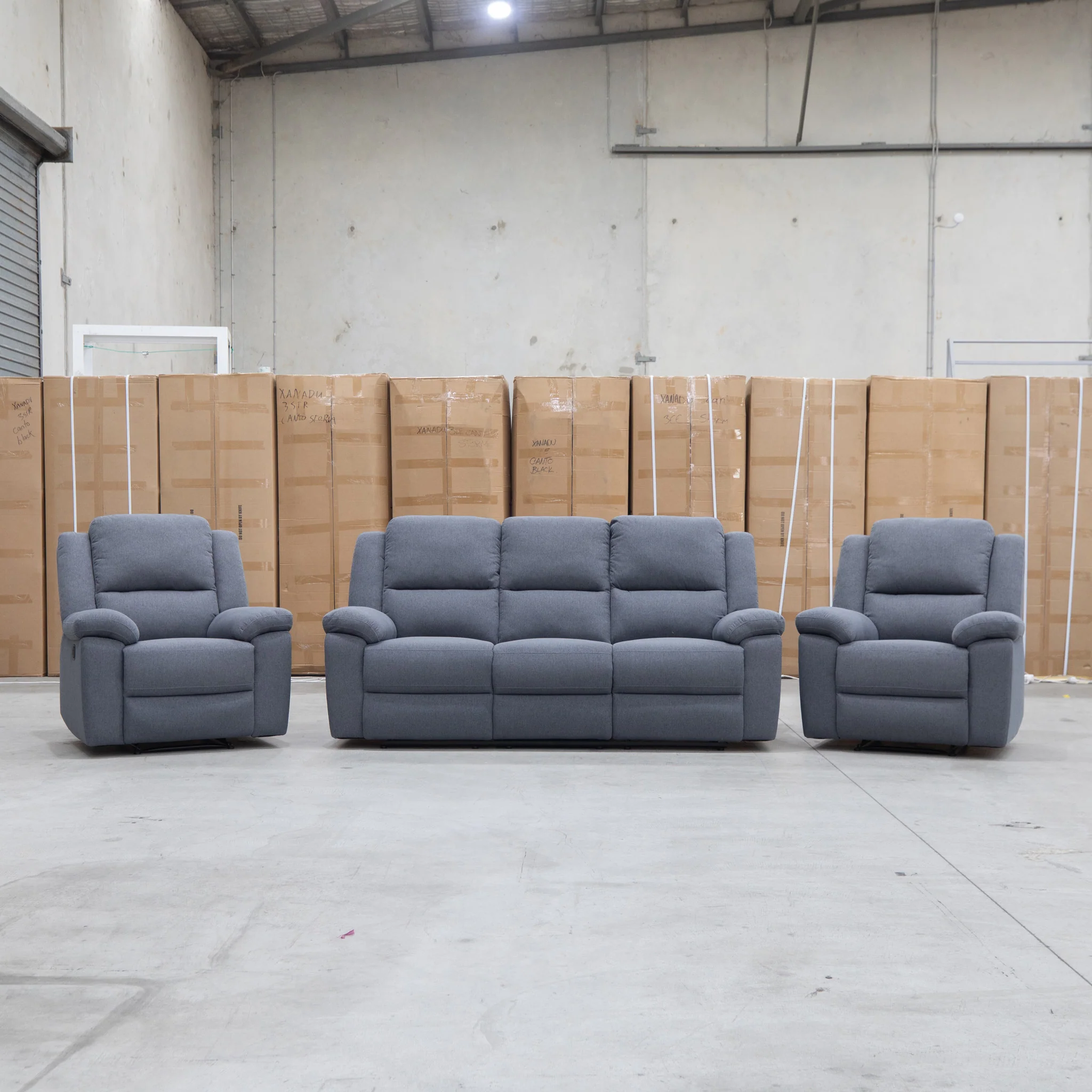 Hayman Three Seat Recliner Lounge - Slate - Image 15