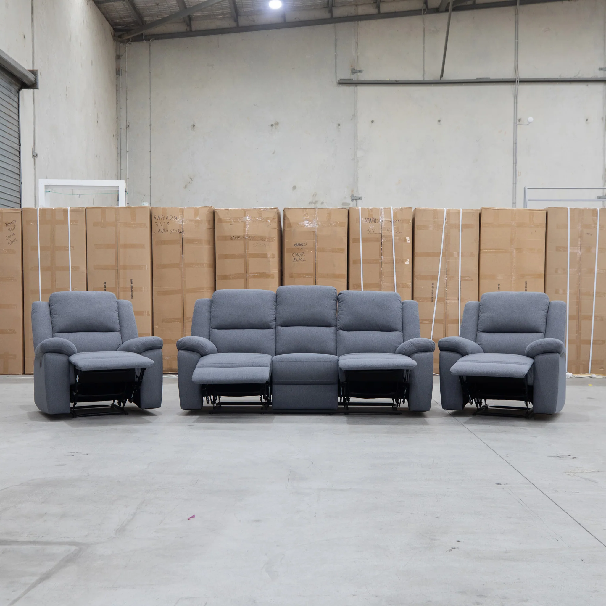 Hayman Three Seat Recliner Lounge - Slate - Image 16