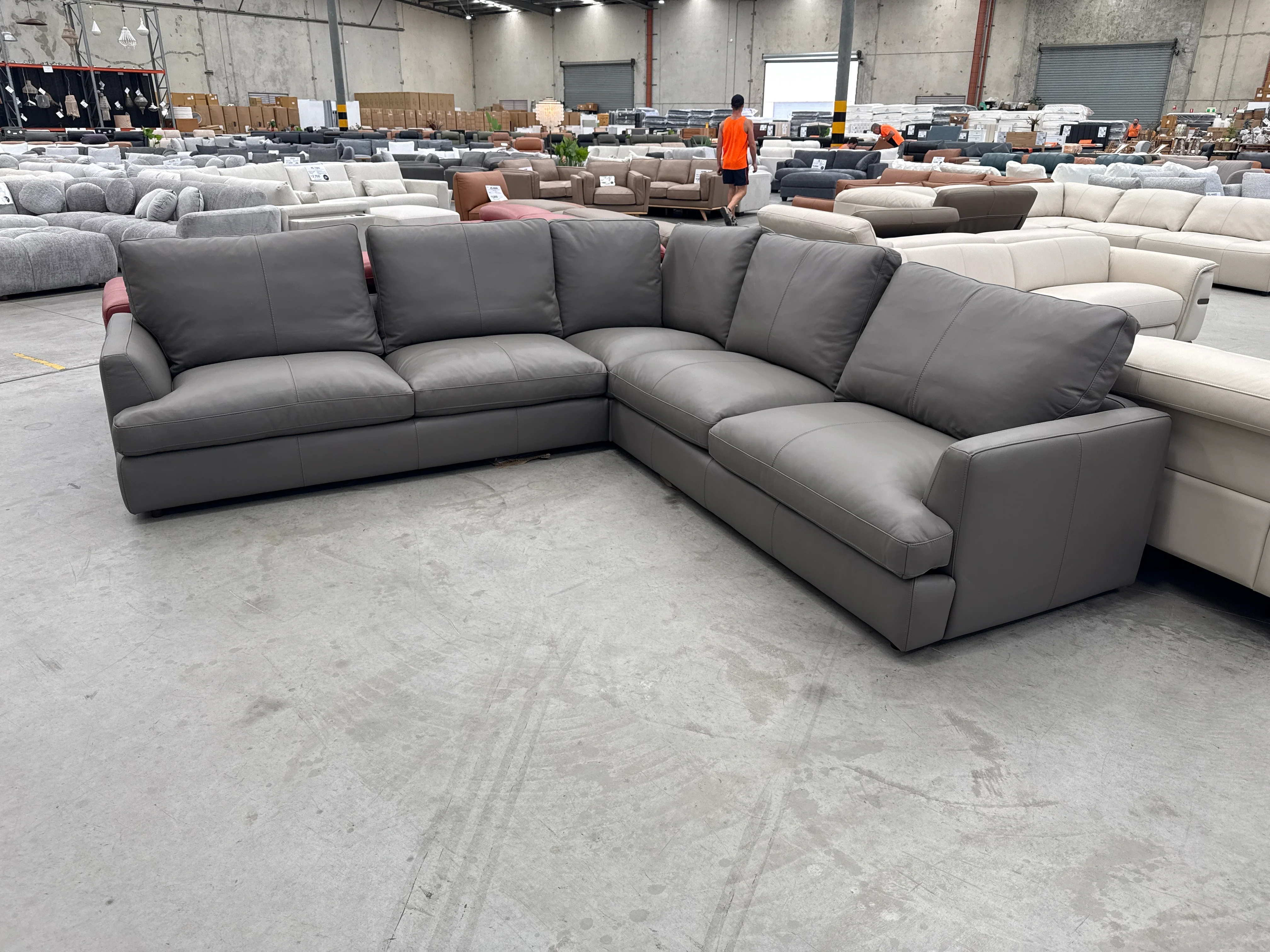 HTL-12772 Deep Seat Corner Lounge - Elephant Grey - Floor Stock