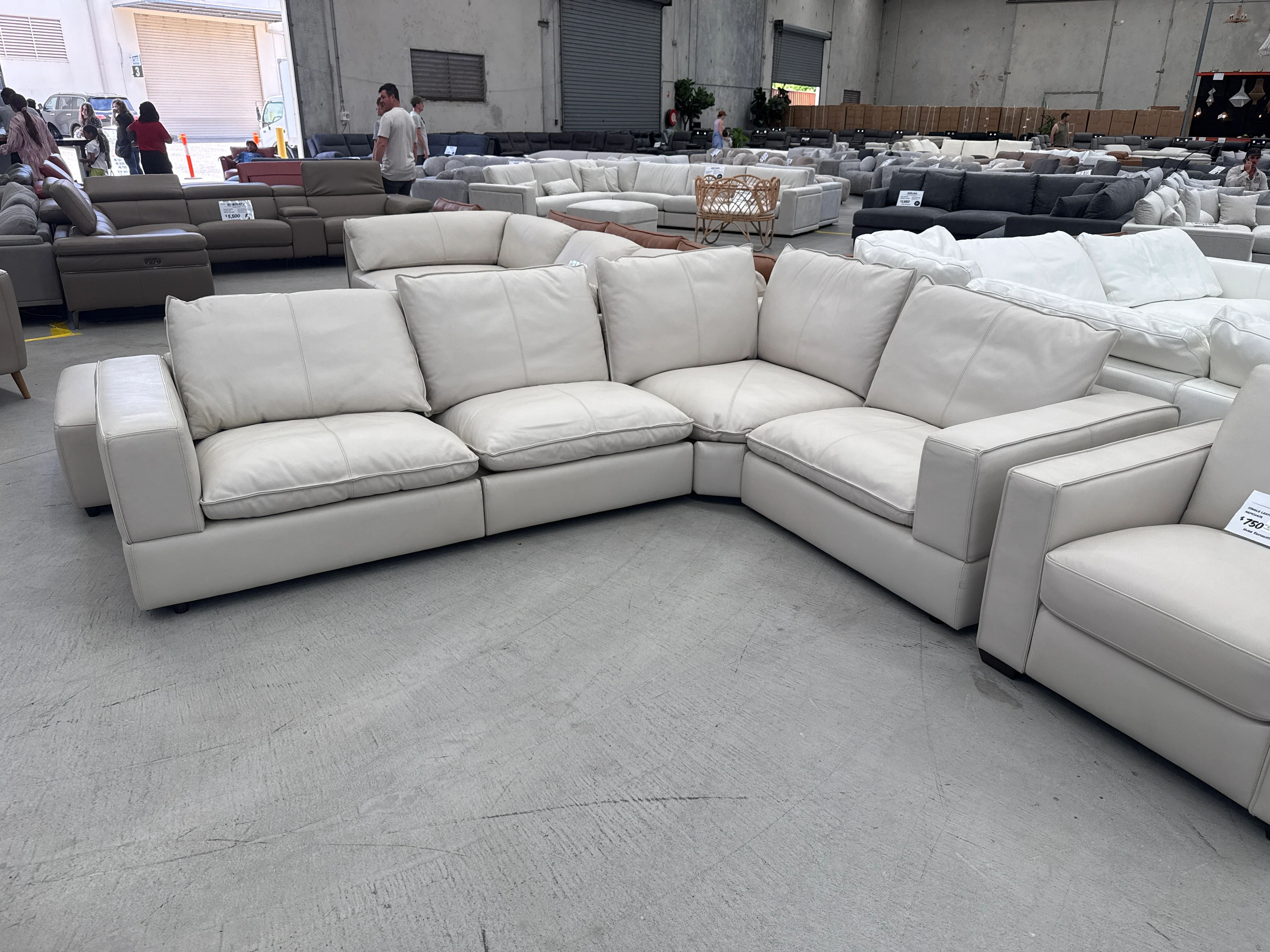 HTL-12780 Modular Corner Suite - Frost - Floor Stock