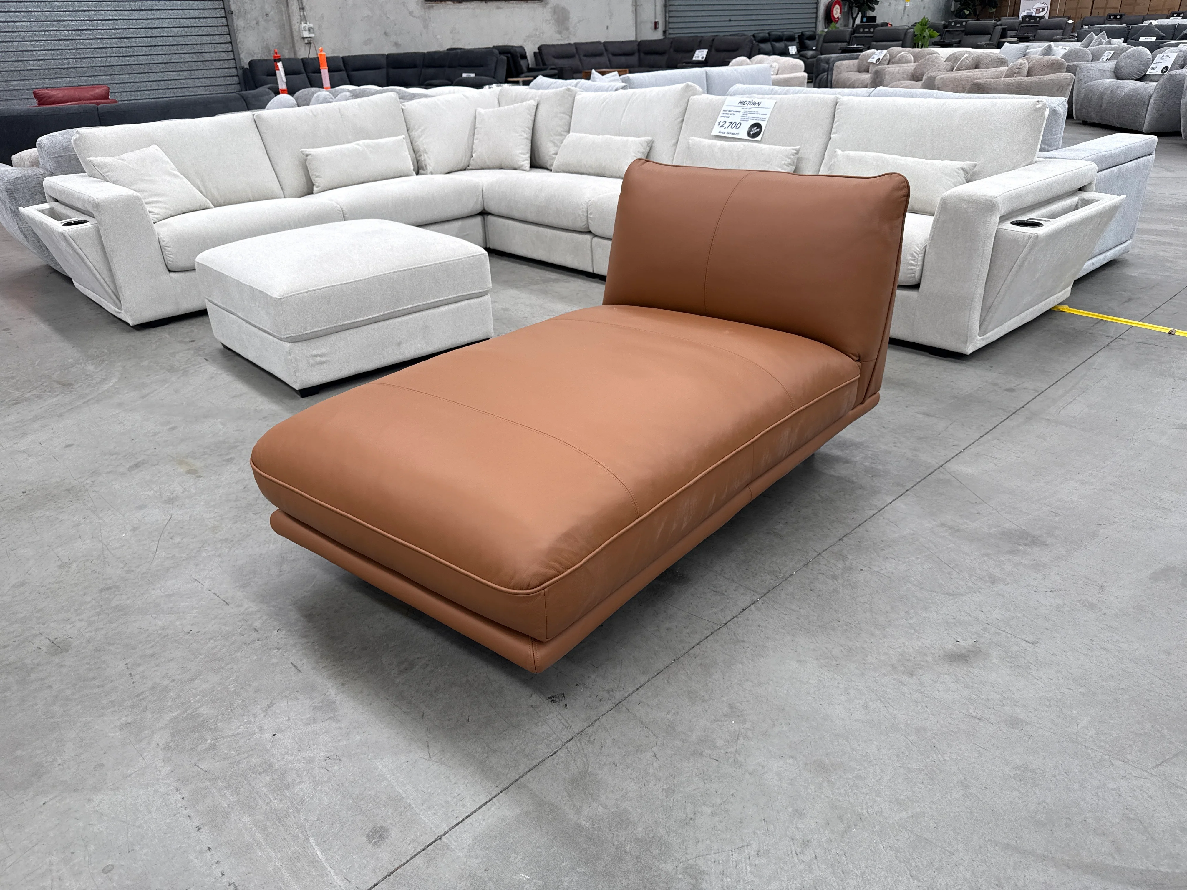 HTL-A0654 Chaise  - Caramel - Floor Stock