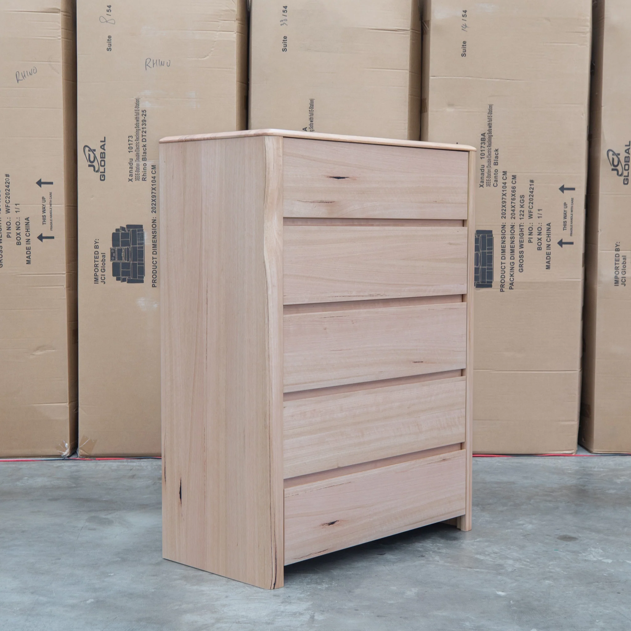 Island Messmate Five Drawer Tallboy - Image 4