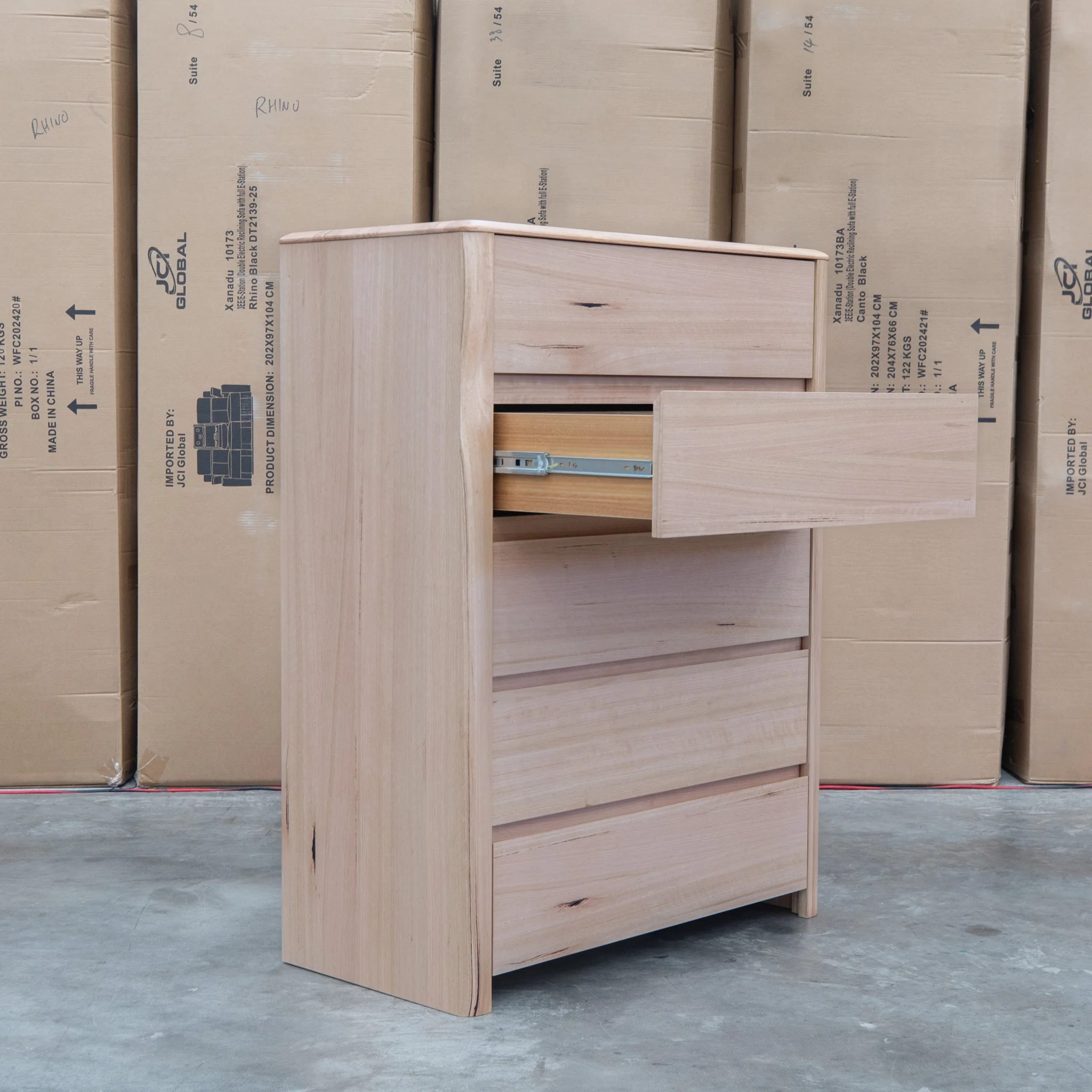 Island Messmate Five Drawer Tallboy - Image 5