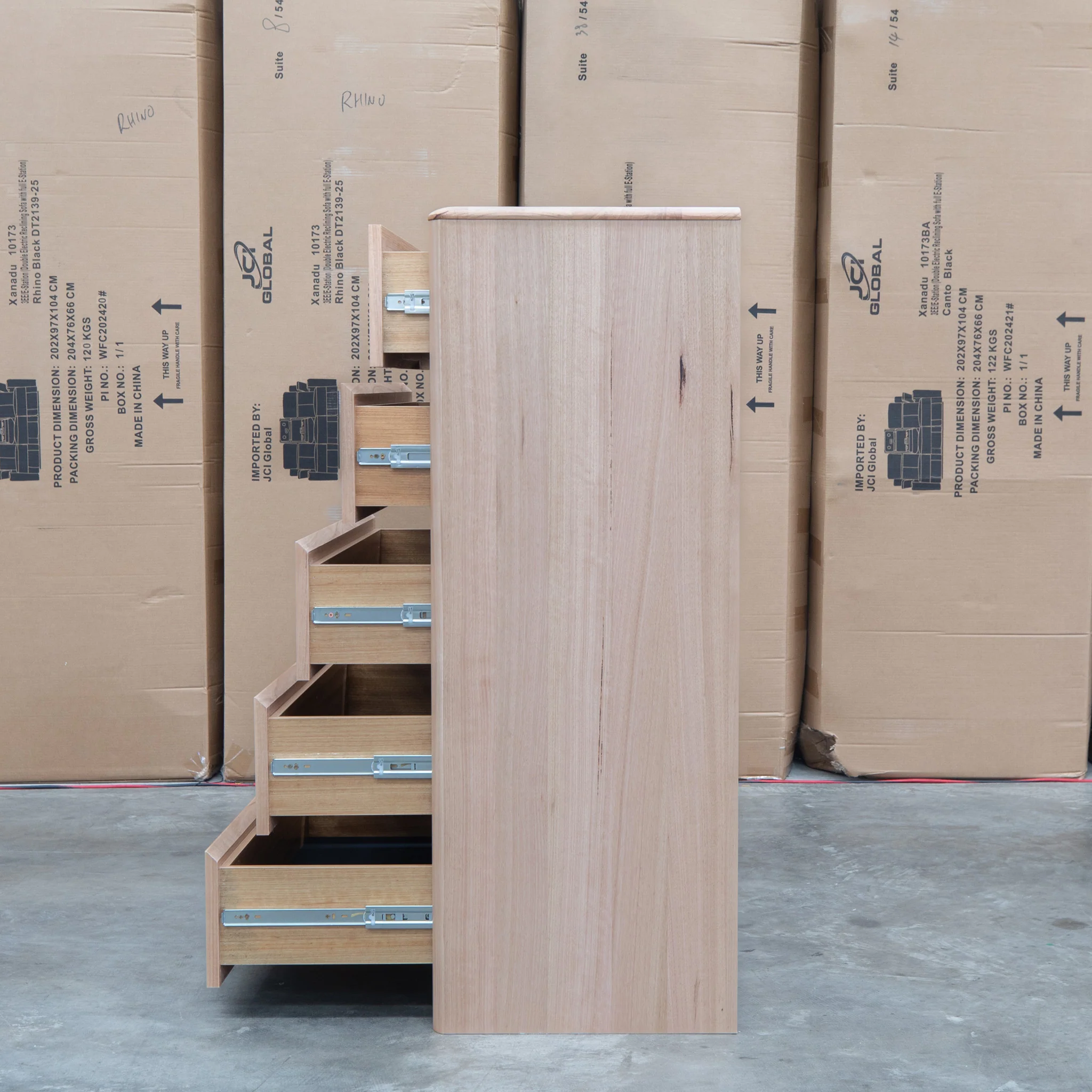 Island Messmate Five Drawer Tallboy - Image 9