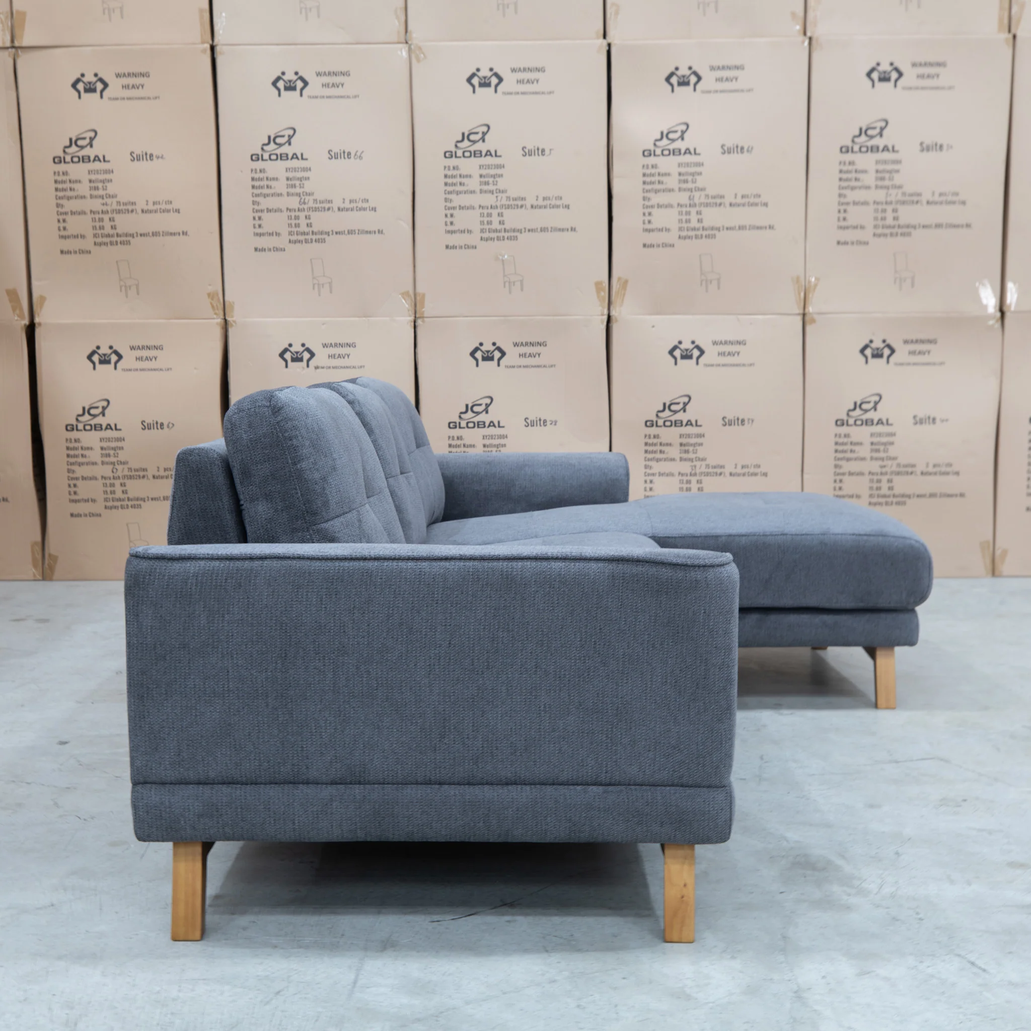 Khloe Three Seat Chaise Lounge RHF - Shadow - Image 4