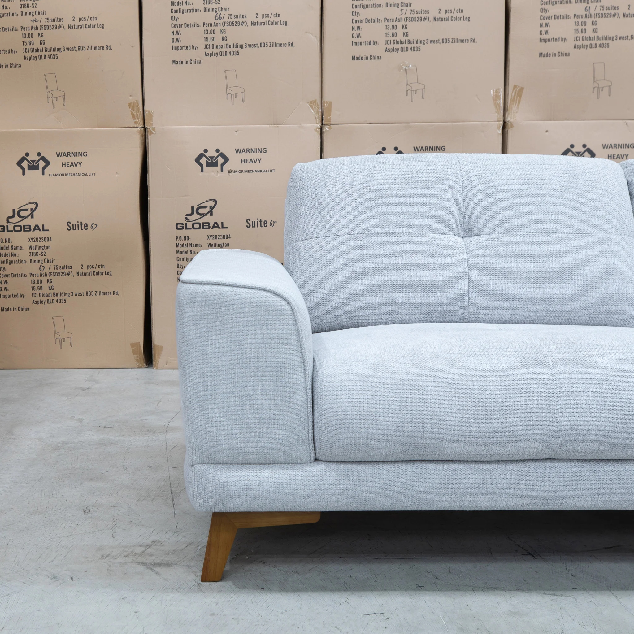 Khloe Three Seat Chaise Lounge RHF - Whisper - Image 6