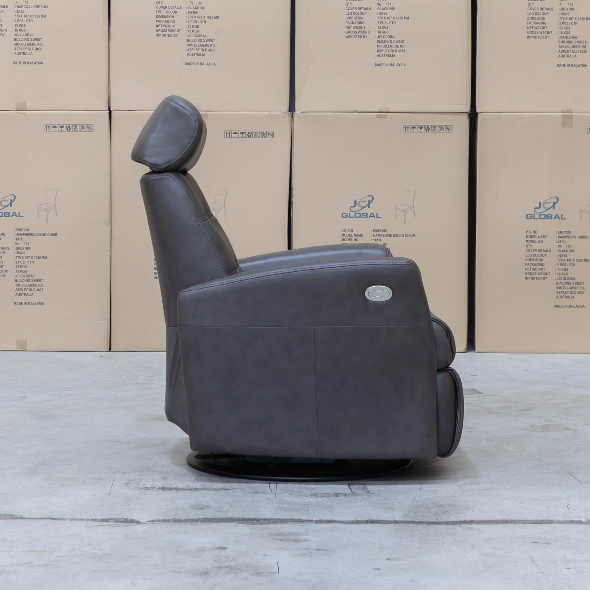La-Z-Boy Olav Large Power Rocker Recliner Swivel Chair - Aurora Charcoal - Image 10
