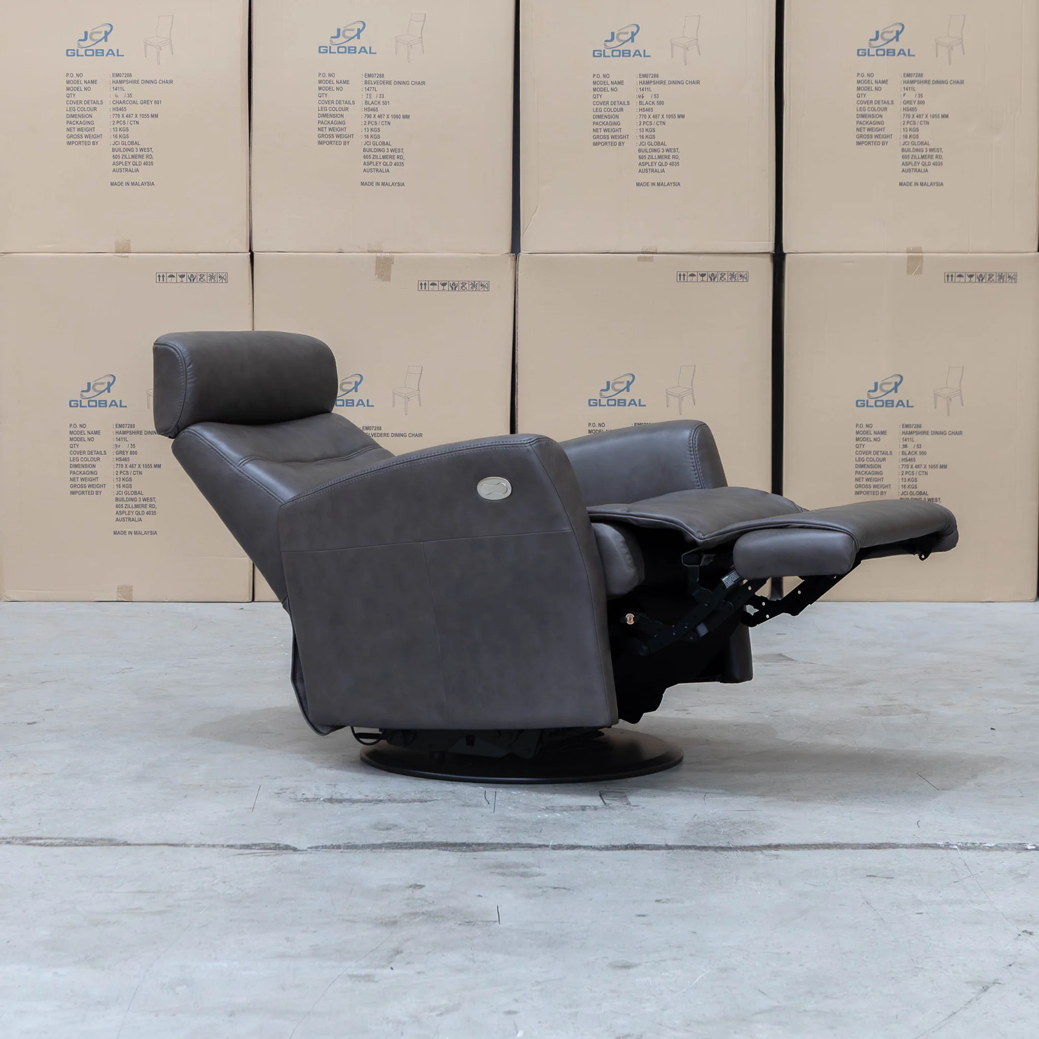La-Z-Boy Olav Large Power Rocker Recliner Swivel Chair - Aurora Charcoal - Image 3