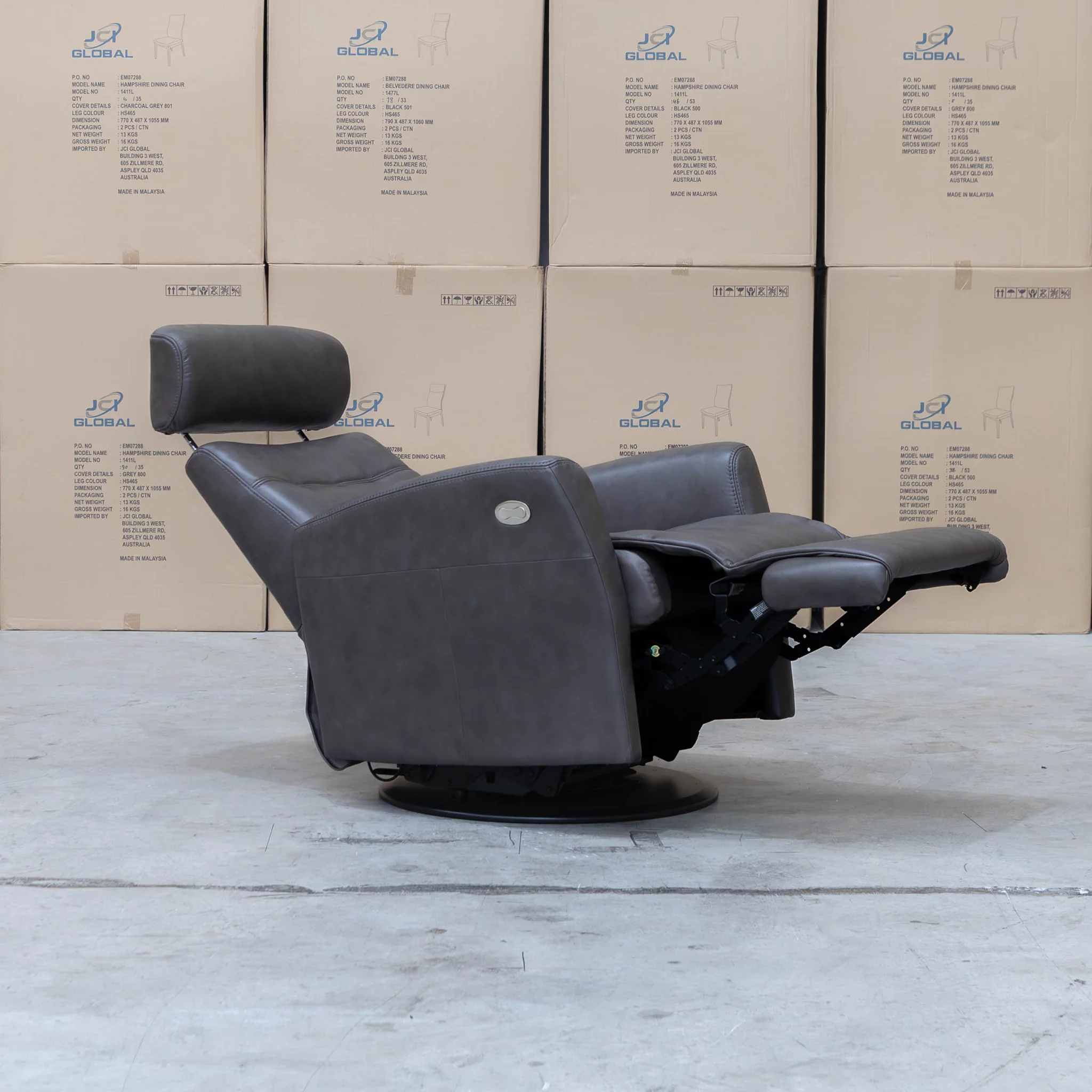 La-Z-Boy Olav Large Power Rocker Recliner Swivel Chair - Aurora Charcoal - Image 4