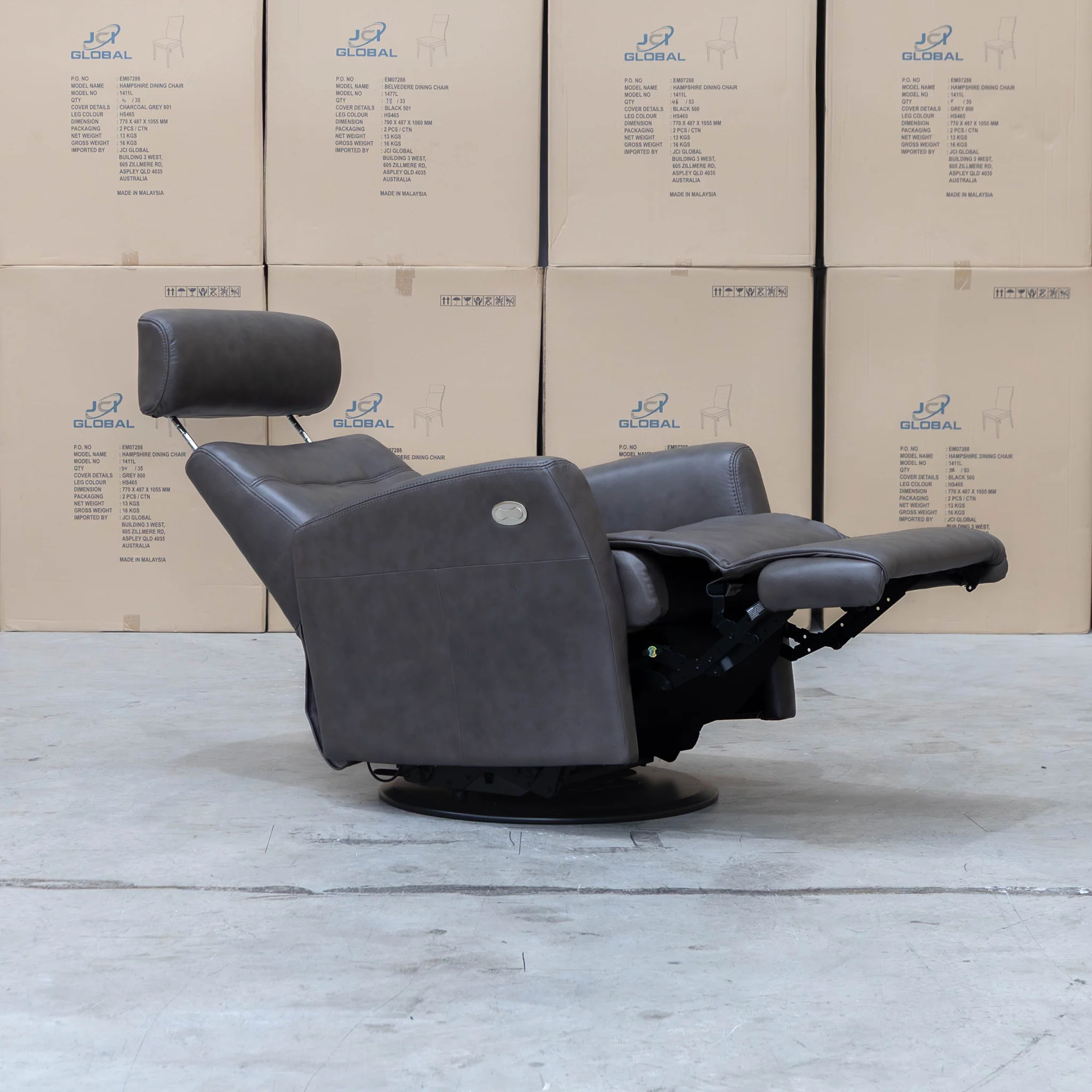La-Z-Boy Olav Large Power Rocker Recliner Swivel Chair - Aurora Charcoal - Image 5