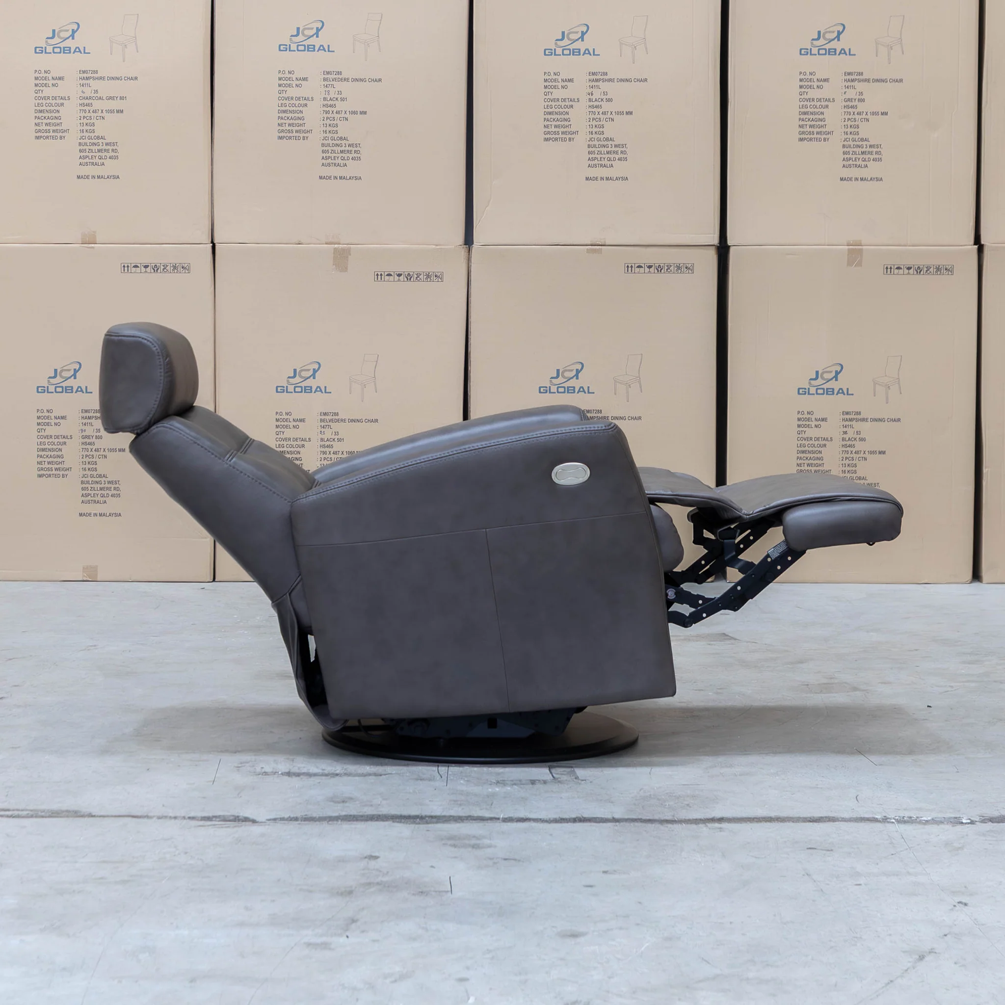 La-Z-Boy Olav Large Power Rocker Recliner Swivel Chair - Aurora Charcoal - Image 6