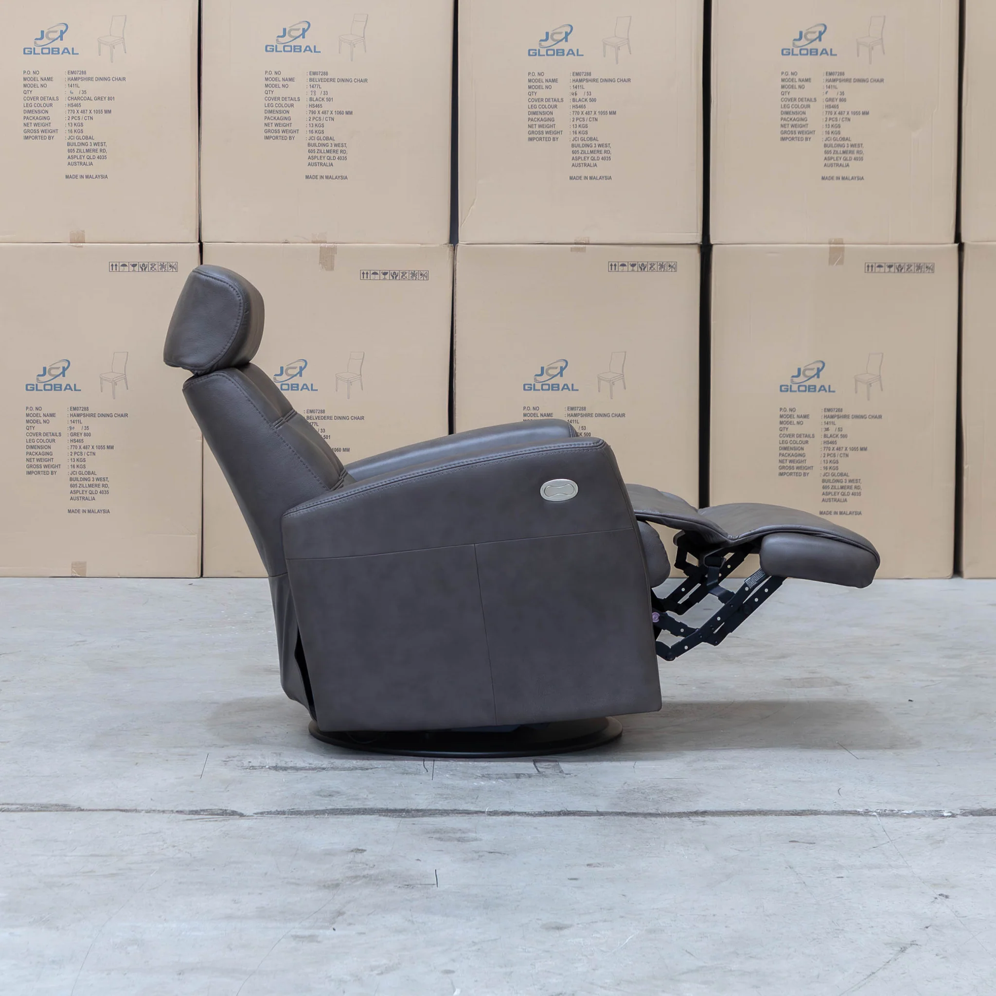 La-Z-Boy Olav Large Power Rocker Recliner Swivel Chair - Aurora Charcoal - Image 7