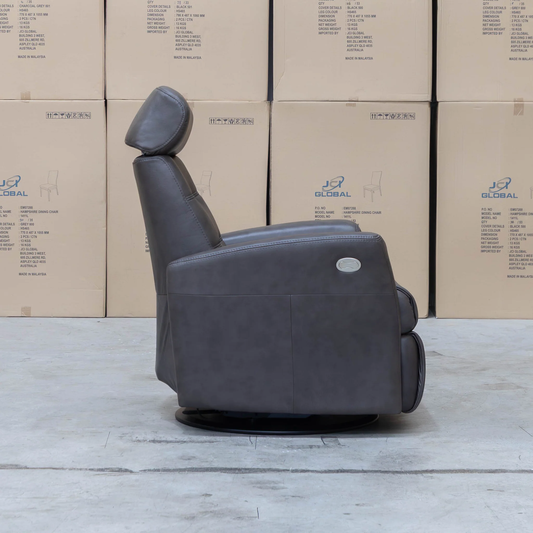 La-Z-Boy Olav Large Power Rocker Recliner Swivel Chair - Aurora Charcoal - Image 8