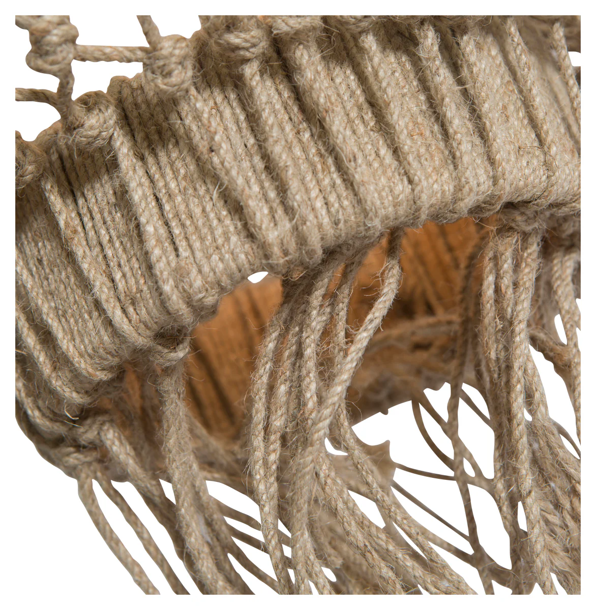 Large Three Tier Jute and Iron Chandelier - Natural - MS26 - Available In-Store Only - Image 2