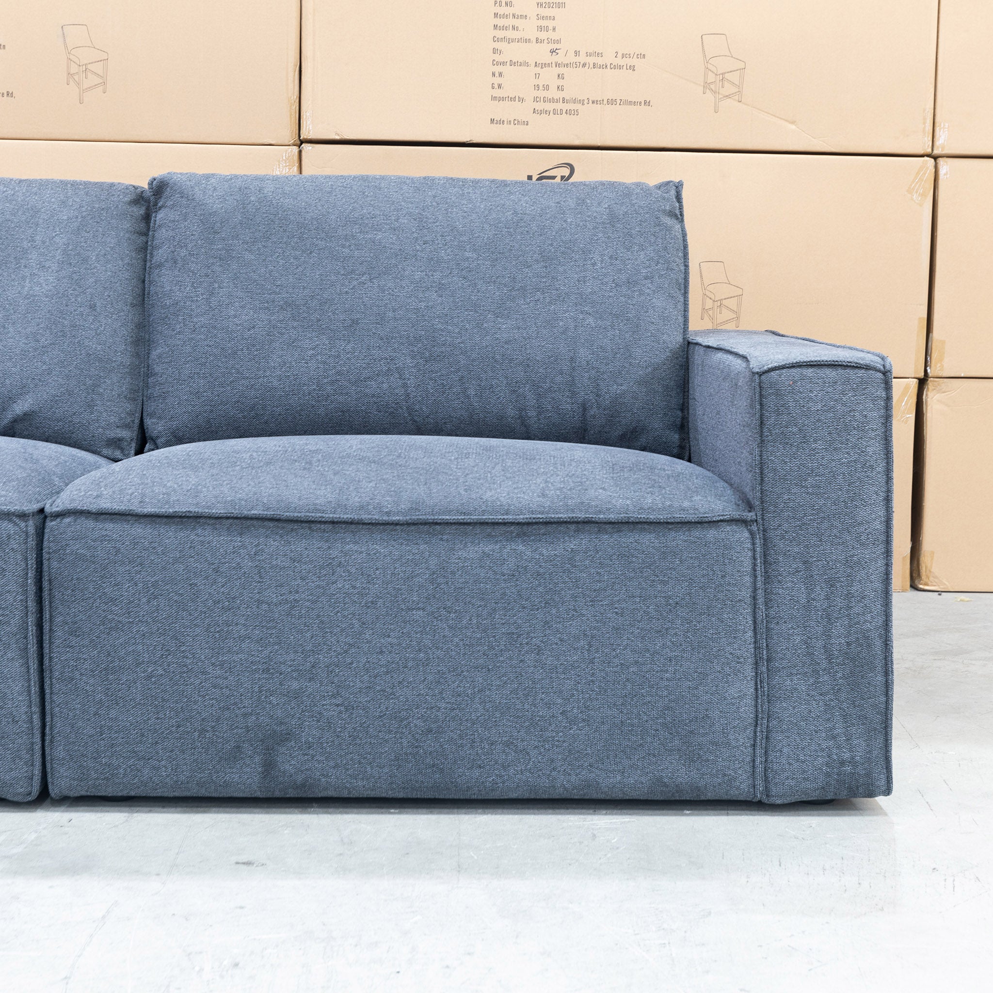 Layne Modular Corner Lounge with Ottoman - Charcoal - Image 10