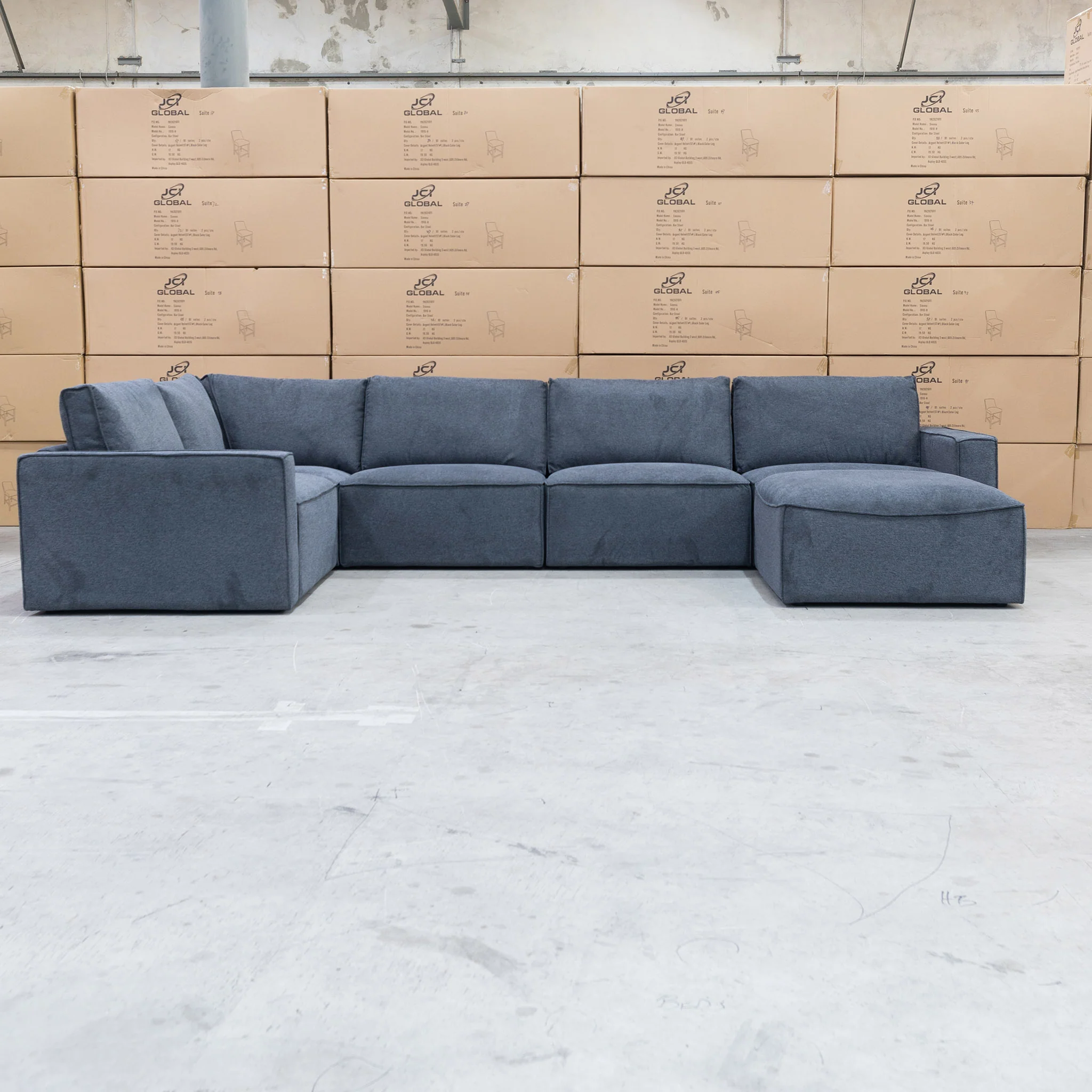 Layne Modular Corner Lounge with Ottoman - Charcoal - Image 7