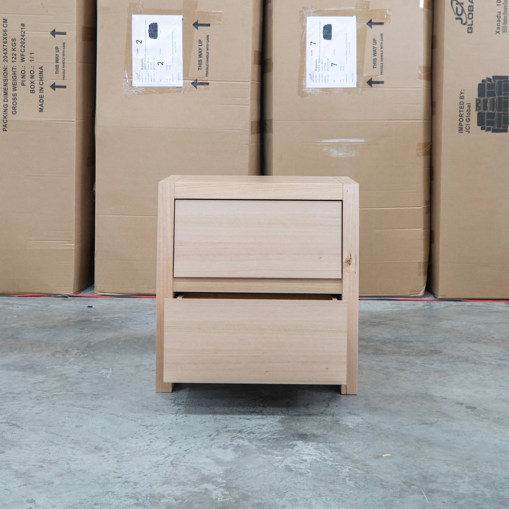 Melba Curved Messmate Two Drawer Bedside - Image 3