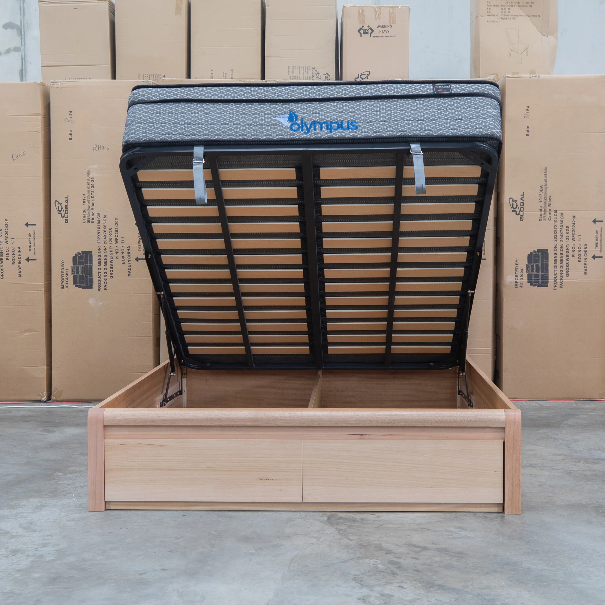 Melba Messmate King Gaslift Bed with Reading Lights - Image 6