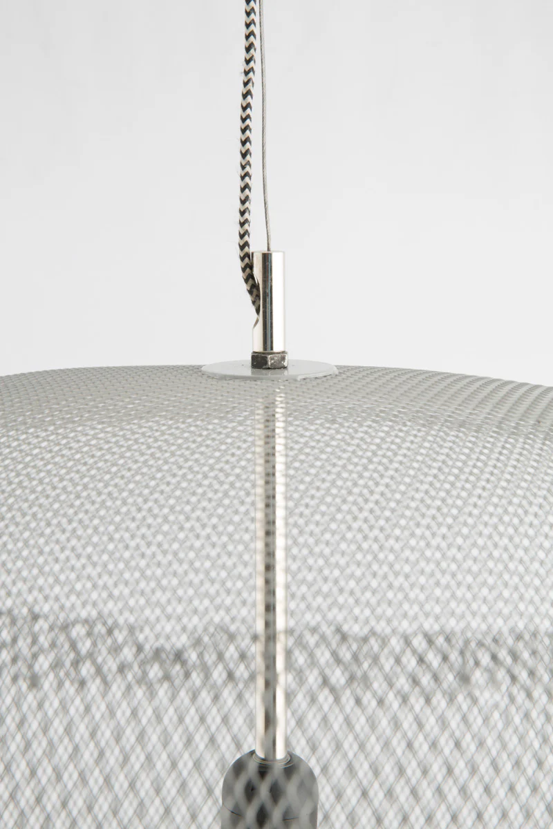 Mesh Iron & Brass Pendant Hanging Light Large with Copper Detail  - Grey/Copper - FH09 - Available In-Store Only - Image 3