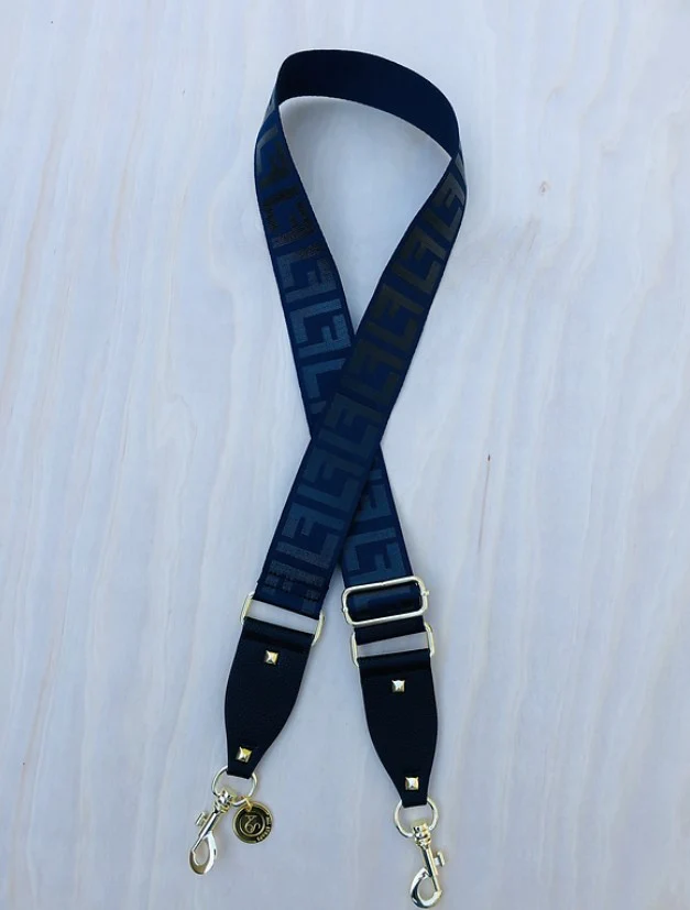 Navy F - Bag Strap - Gold Hardware