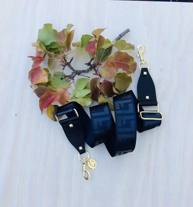 Navy F - Bag Strap - Gold Hardware - Image 2