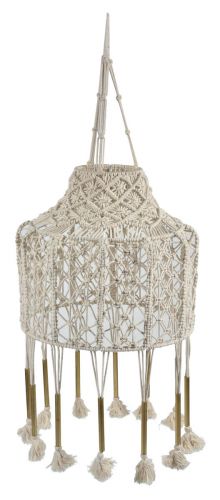 Noosa Macrame Round Pendant Light with Tassels - Cream - IP02 - Available In-Store Only