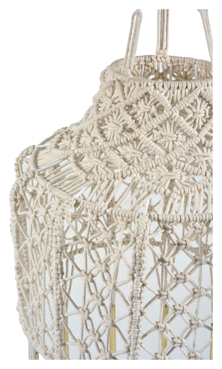 Noosa Macrame Round Pendant Light with Tassels - Cream - IP02 - Available In-Store Only - Image 2