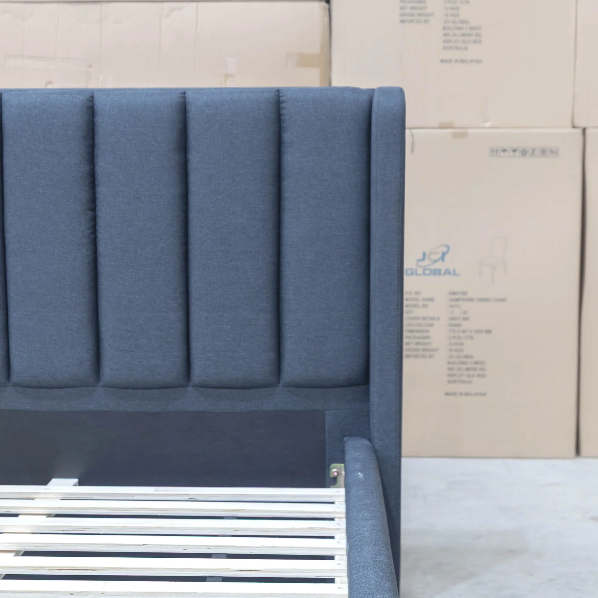 Paros King Upholstered Bed - Charcoal - Image 9