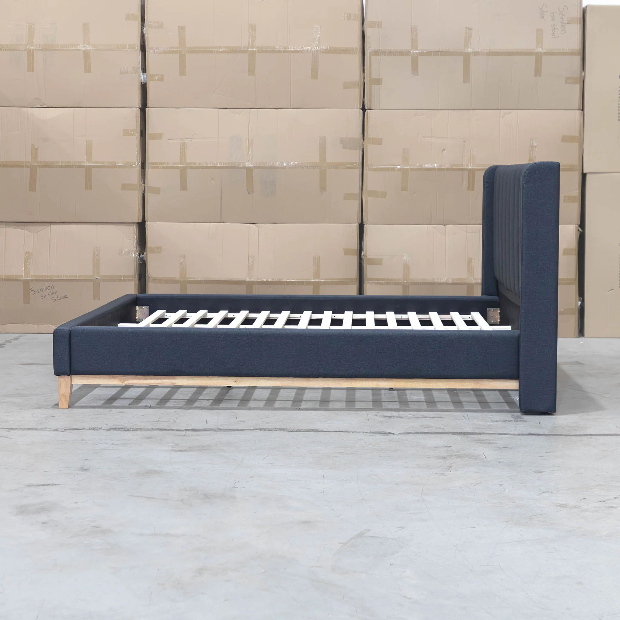 Paros King Upholstered Bed - Charcoal - Image 8