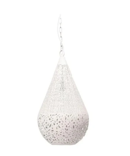 Pendant Light Ball Cone Large W/ Flower Etch design - White - VE62 - Available In-Store Only