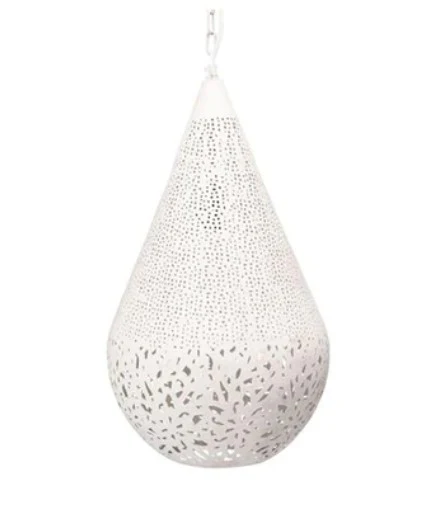 Pendant Light Ball Cone Large W/ Flower Etch design - White - VE62 - Available In-Store Only - Image 2