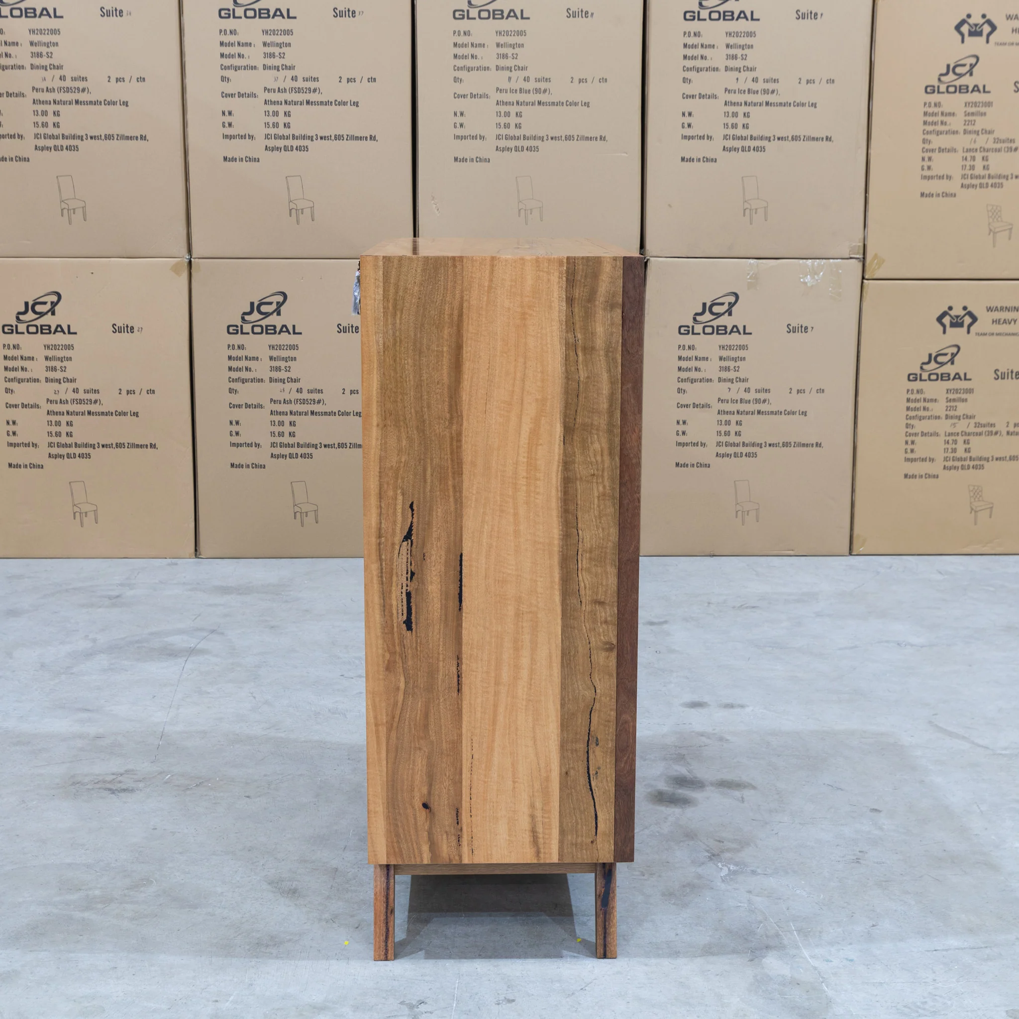 Polo Marri Hardwood Timber Five Drawer Tallboy - Image 5