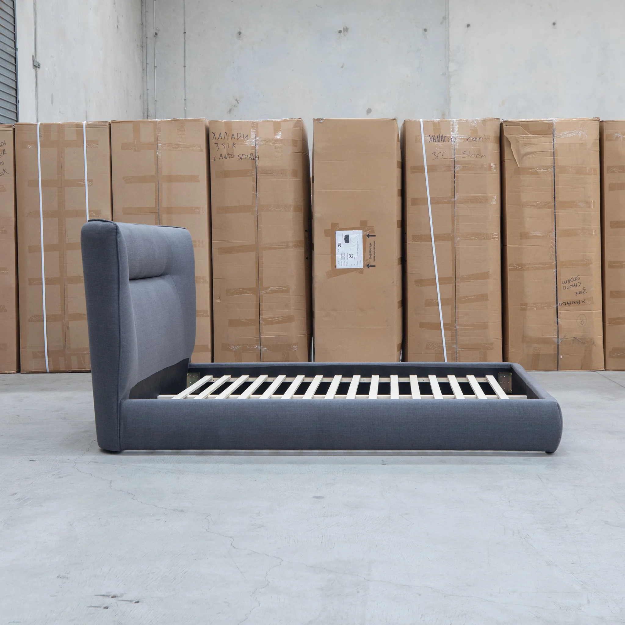 Quinn King Upholstered Bed - Charcoal - Image 7