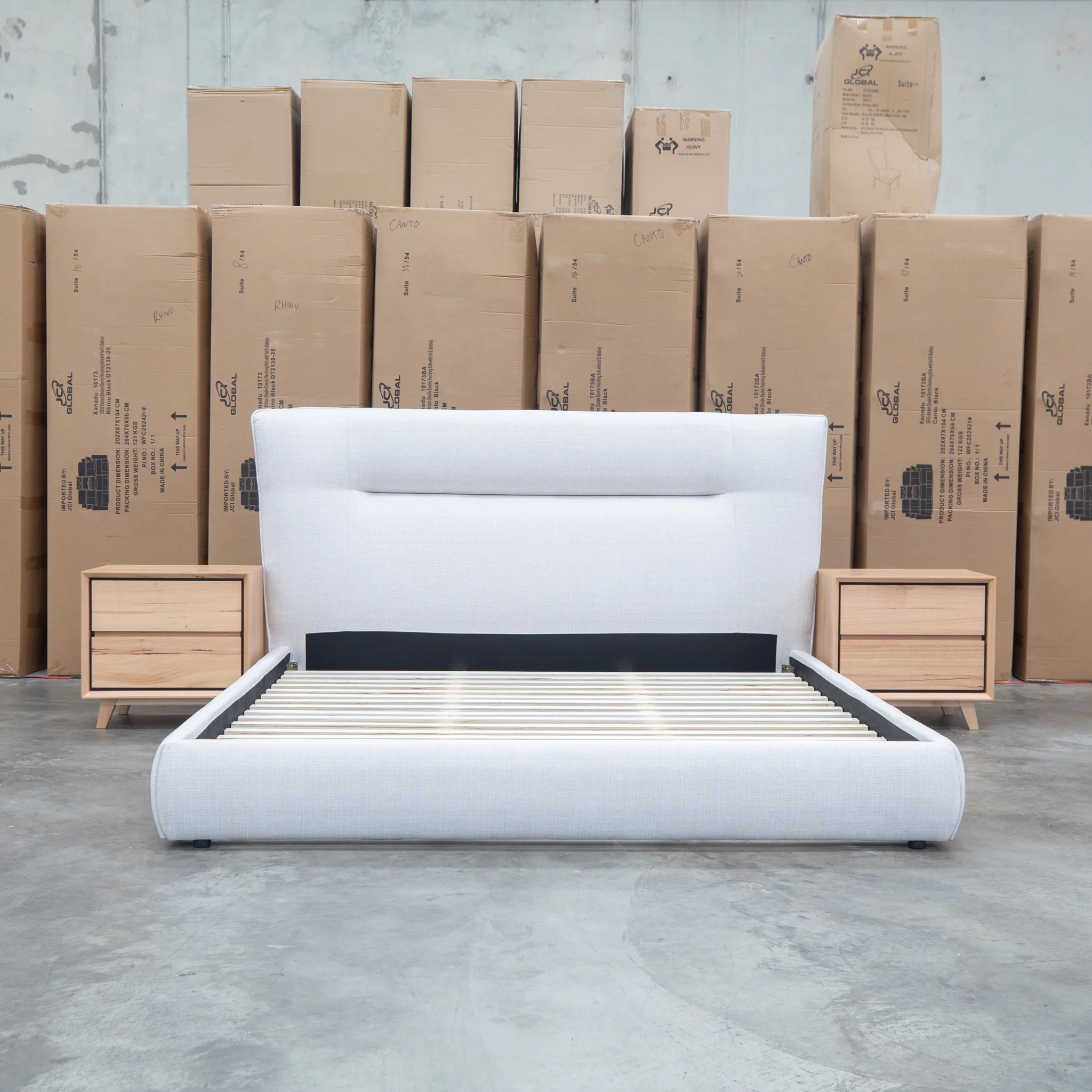 Quinn King Upholstered Bed - Natural - Image 10