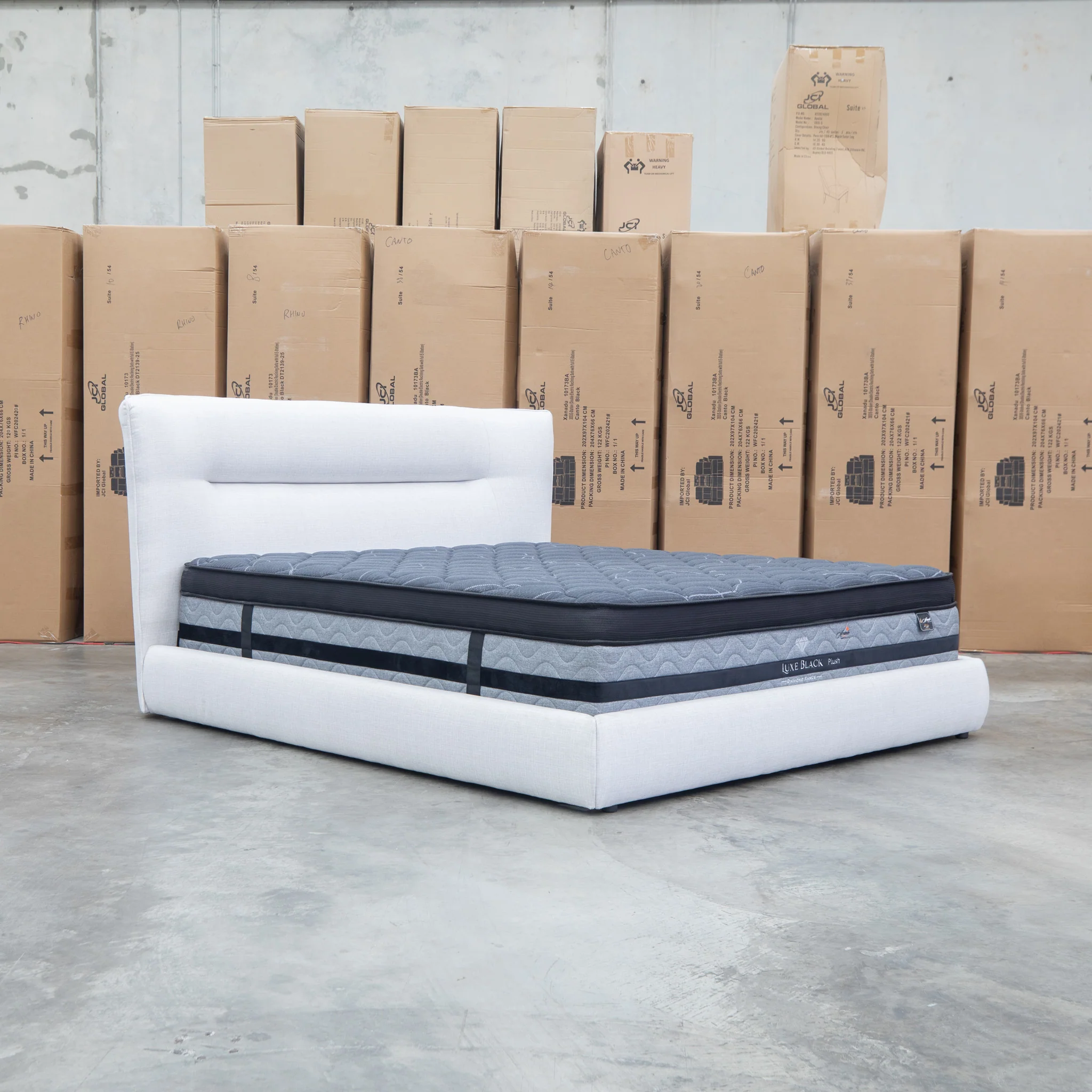 Quinn King Upholstered Bed - Natural - Image 2