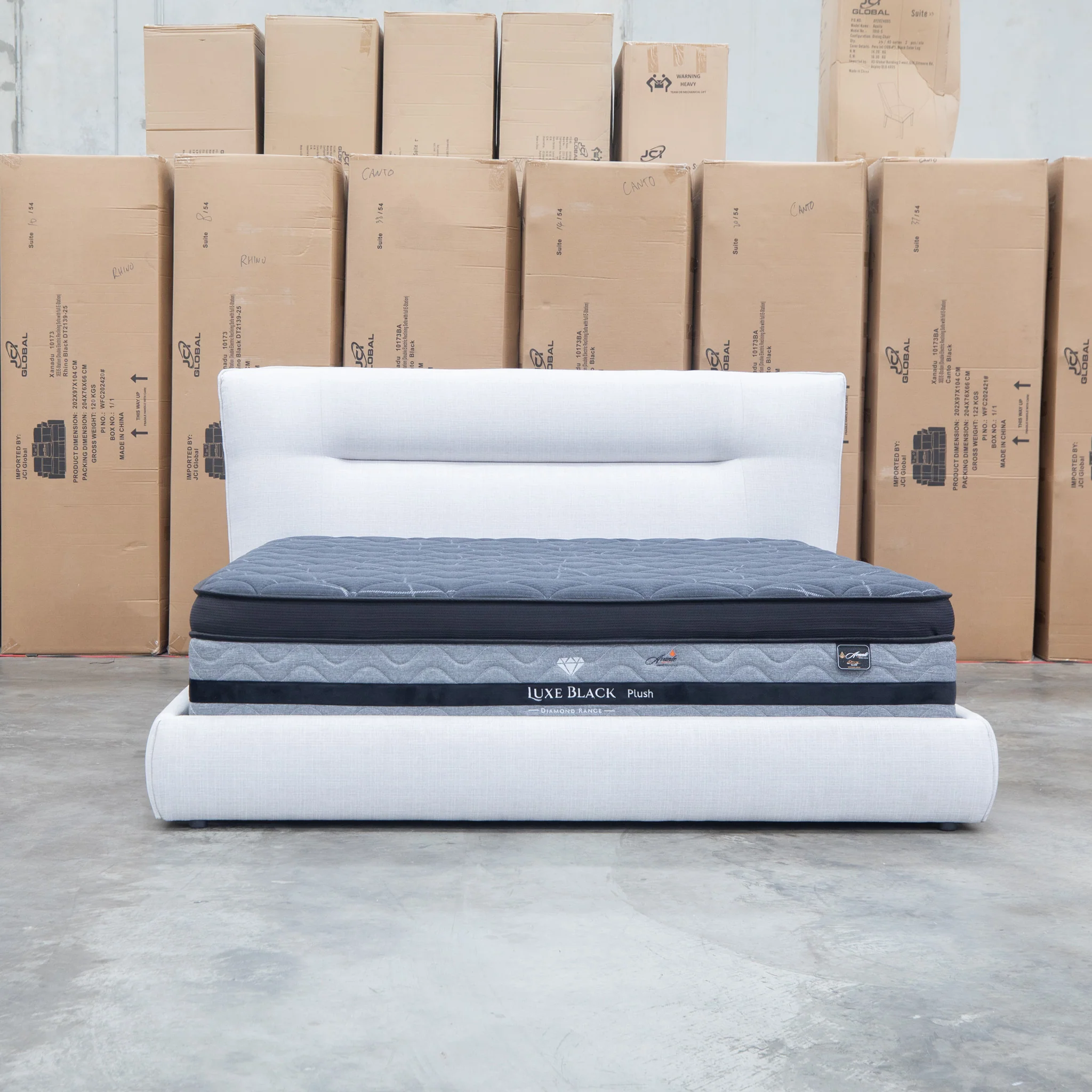 Quinn King Upholstered Bed - Natural - Image 3