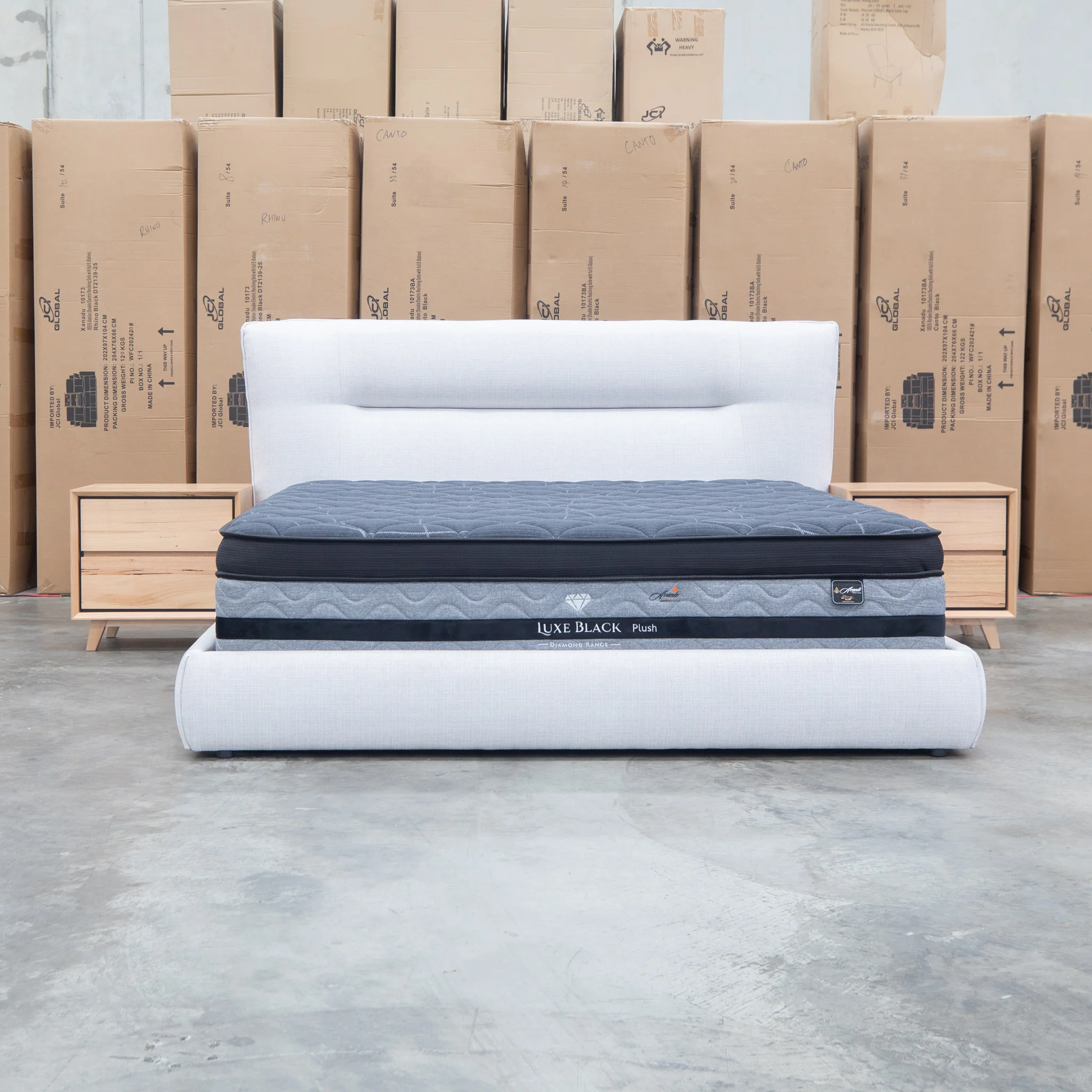 Quinn King Upholstered Bed - Natural - Image 4