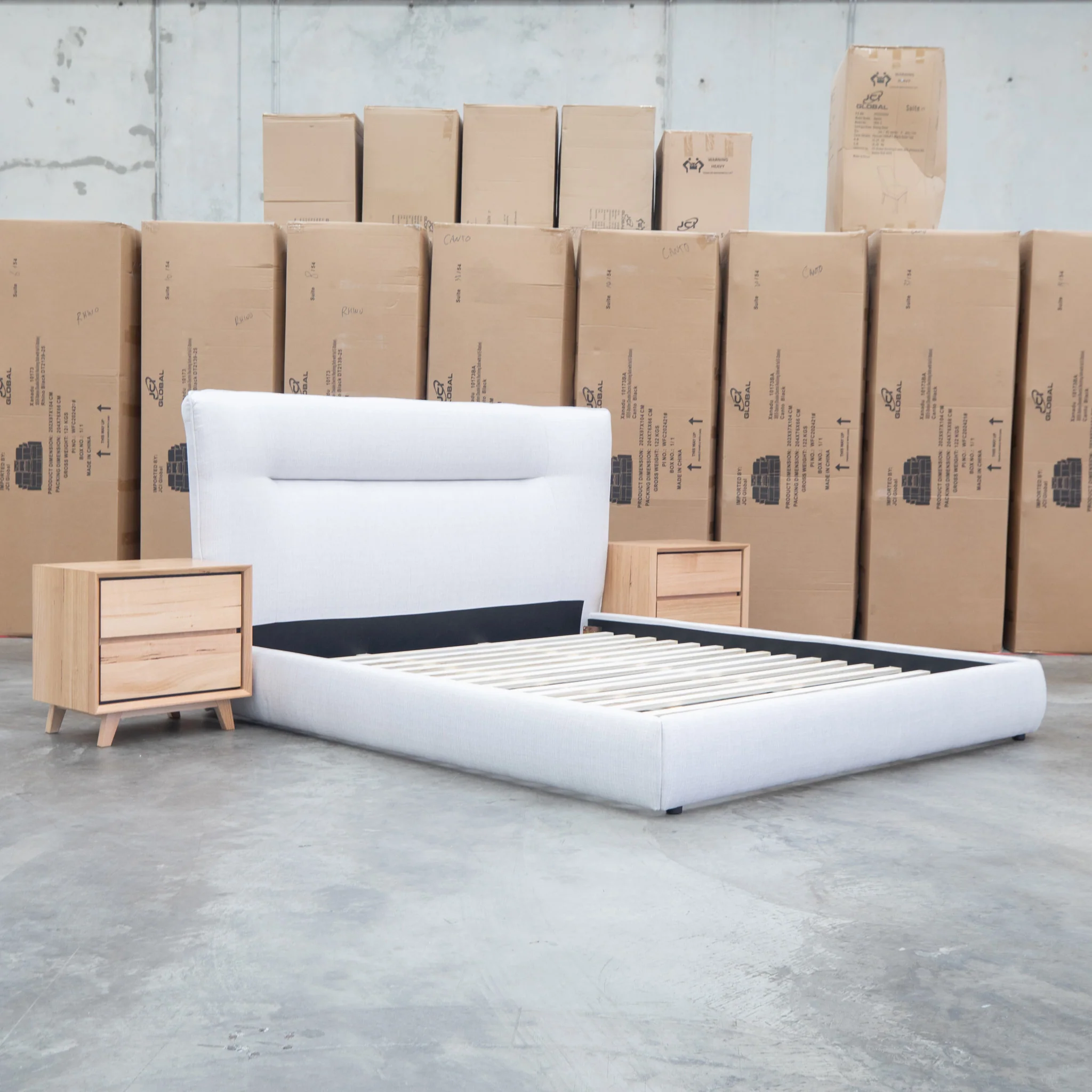 Quinn King Upholstered Bed - Natural - Image 5