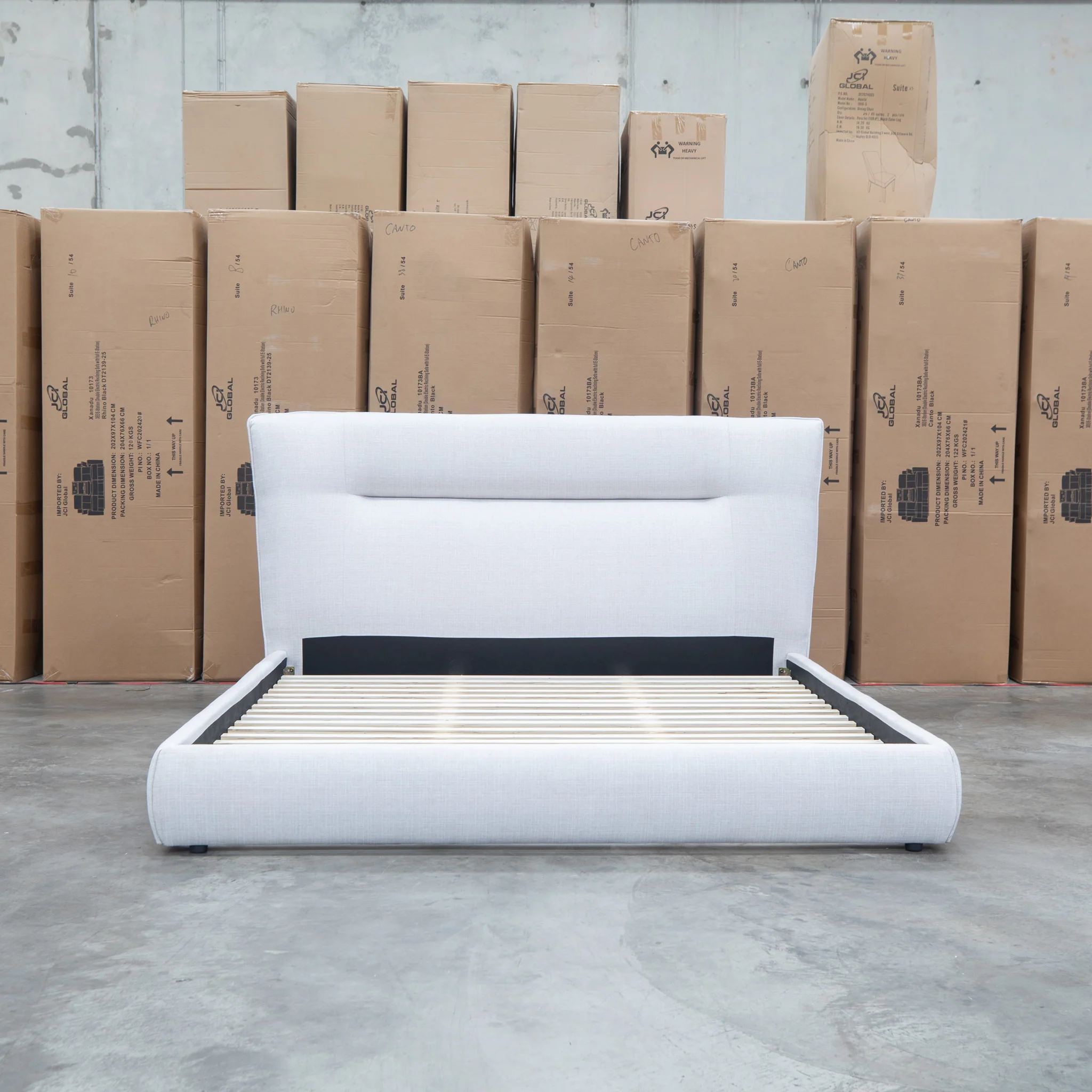 Quinn King Upholstered Bed - Natural - Image 9