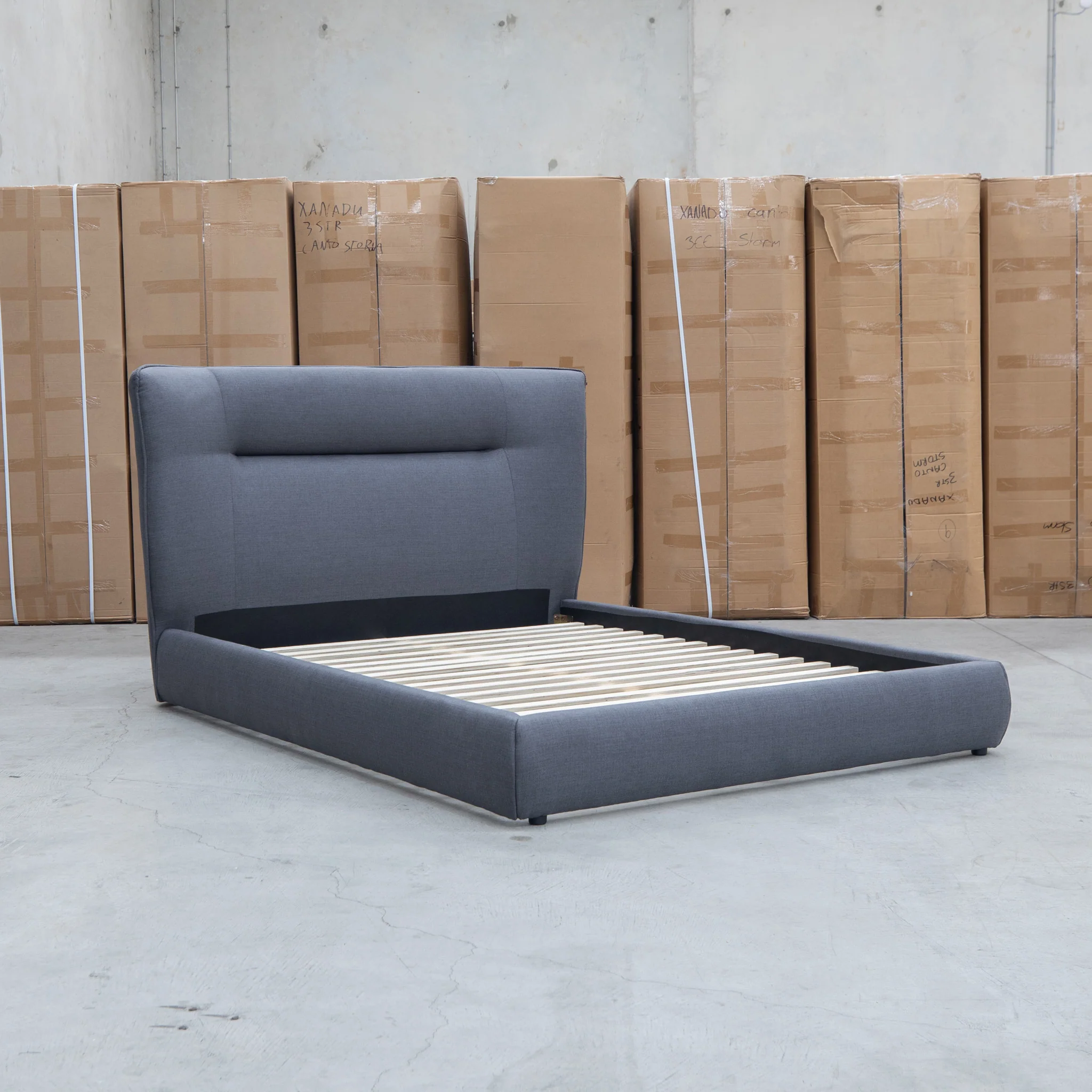 Quinn Queen Upholstered Bed - Charcoal - Image 5