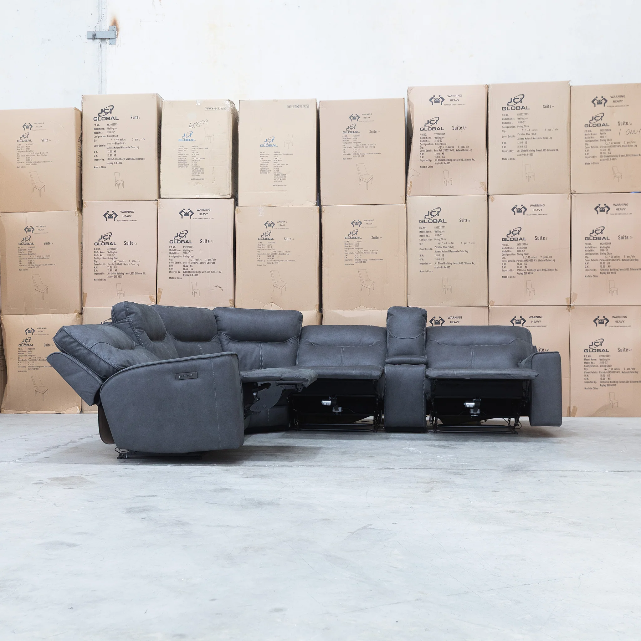 Rottnest Modular Electric Corner Lounge - Grey - Image 6