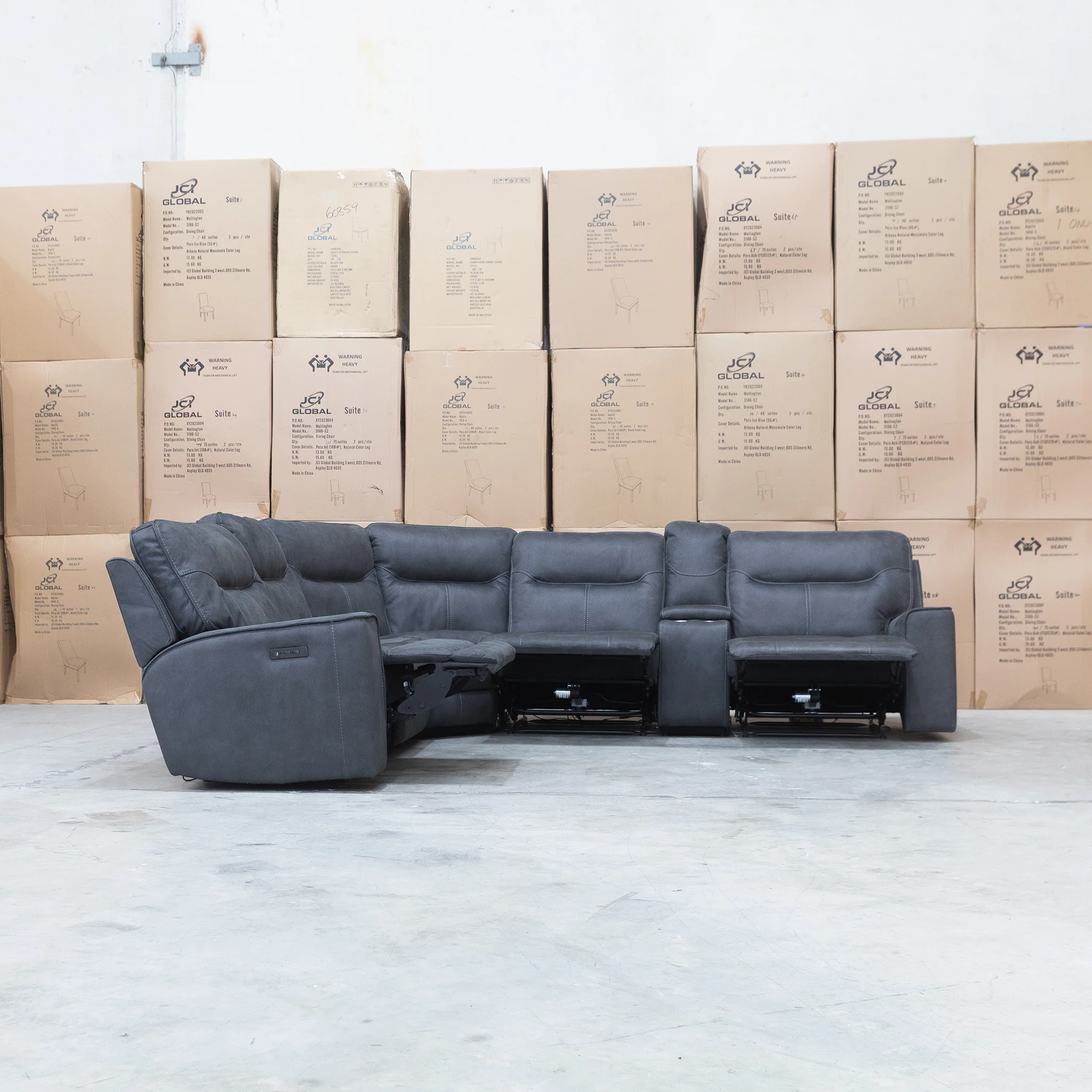 Rottnest Modular Electric Corner Lounge - Grey - Image 7