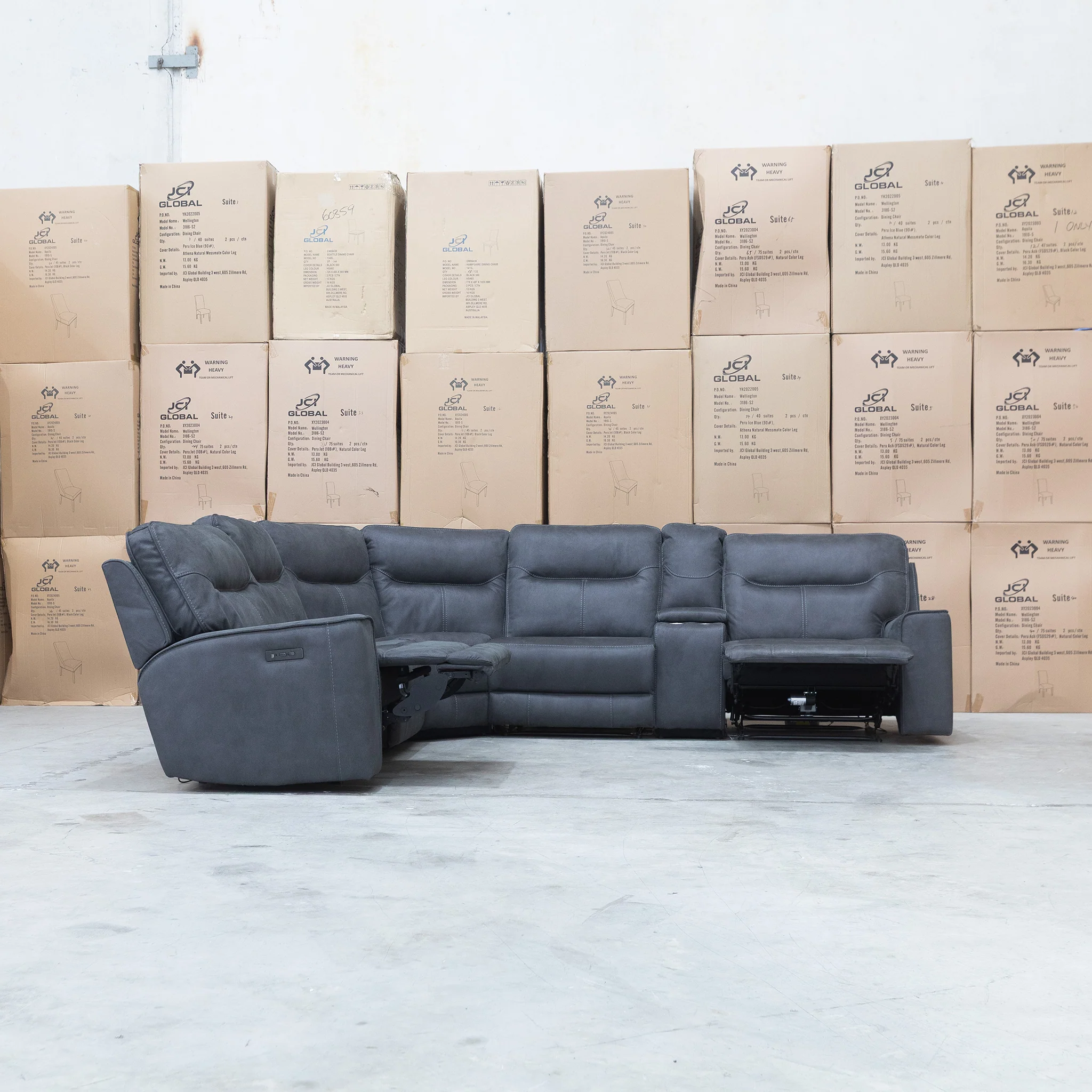 Rottnest Modular Electric Corner Lounge - Grey - Image 8