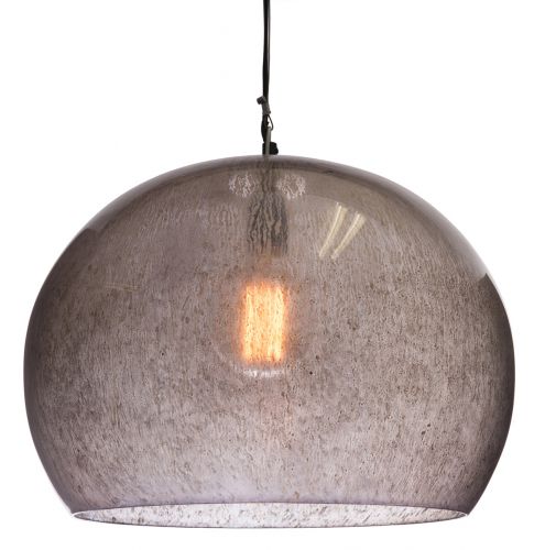Round Glass Pendant Light - Smoke - DB23 - Available In-Store Only