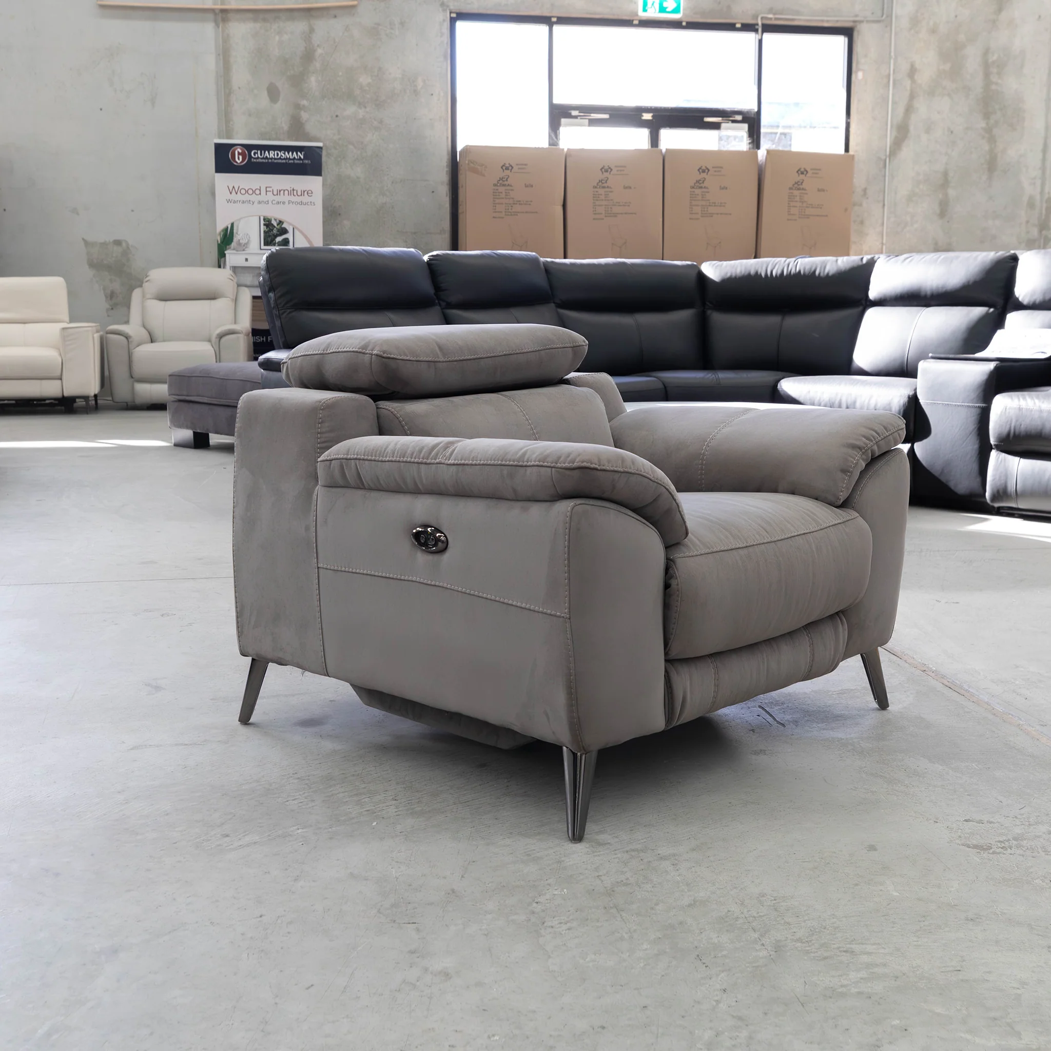 RS-11485 Single Recliner - Dark Grey - Floor Stock - Image 5