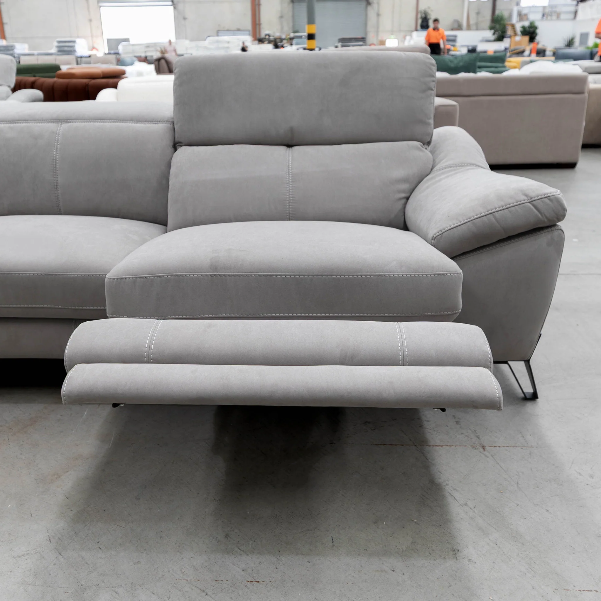 RS-B0336-PR 2.5 seat dual motor electric recliner lounge - Silver Grey - Floor Stock - Image 2