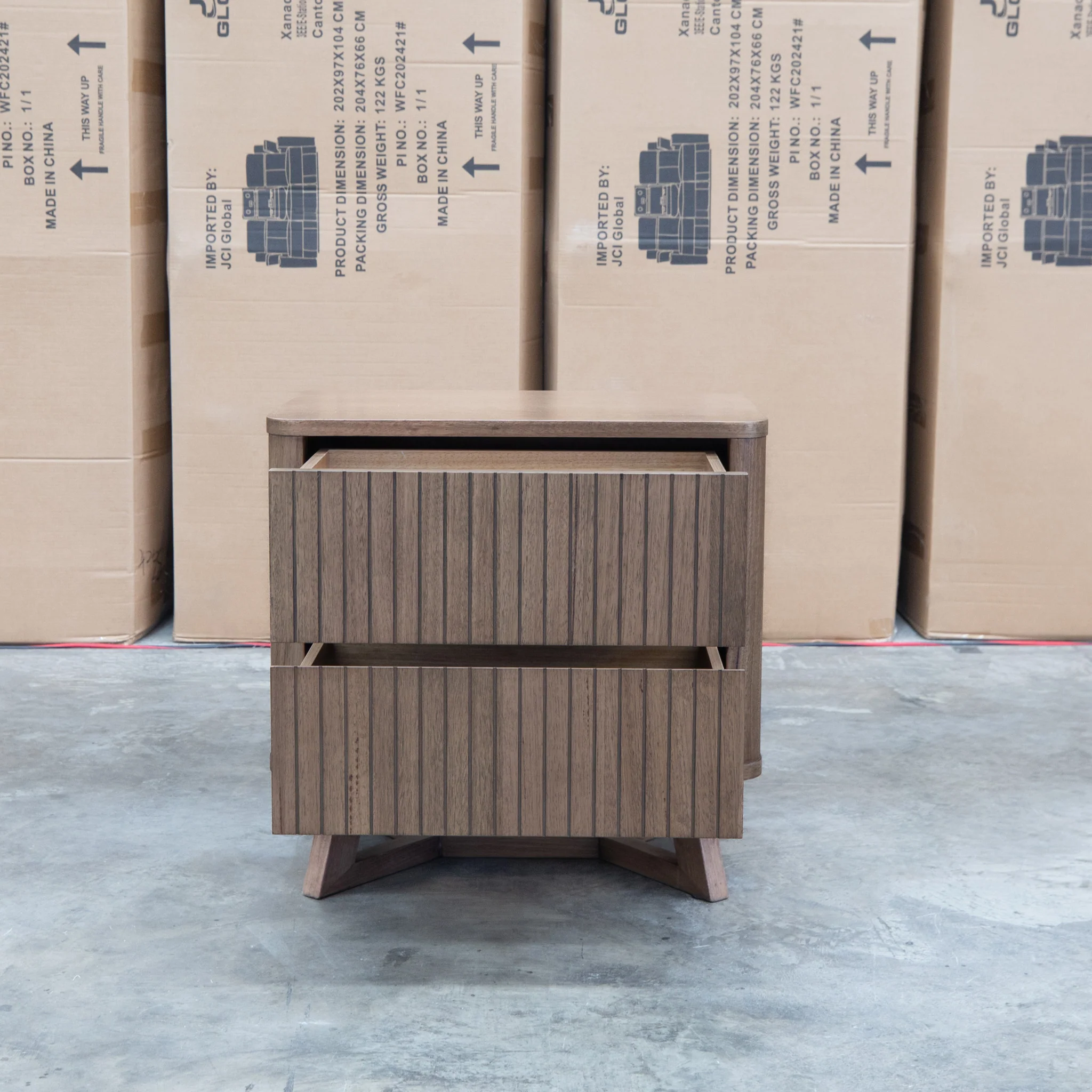 Santos Messmate Two Drawer Bedside - Aussie Smoke - Image 4
