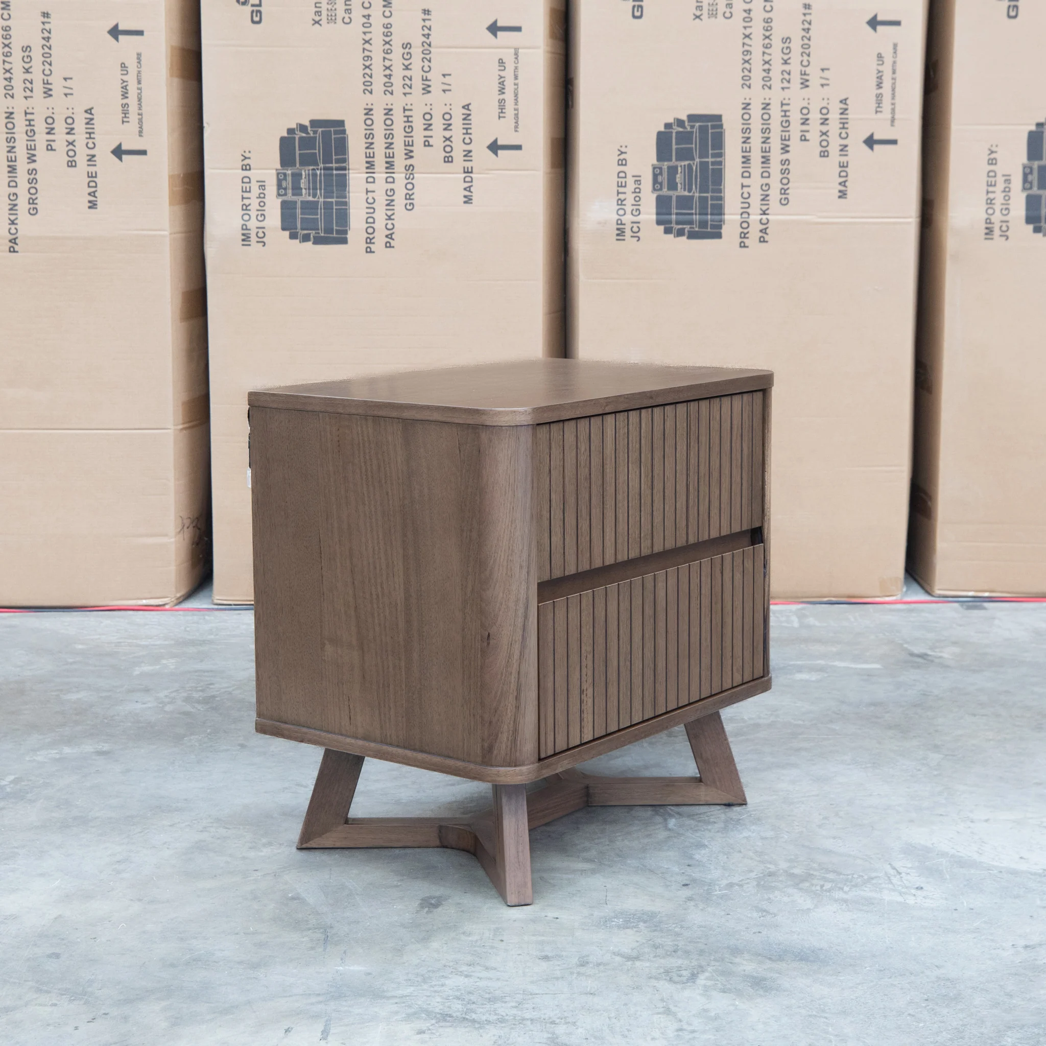 Santos Messmate Two Drawer Bedside - Aussie Smoke - Image 5