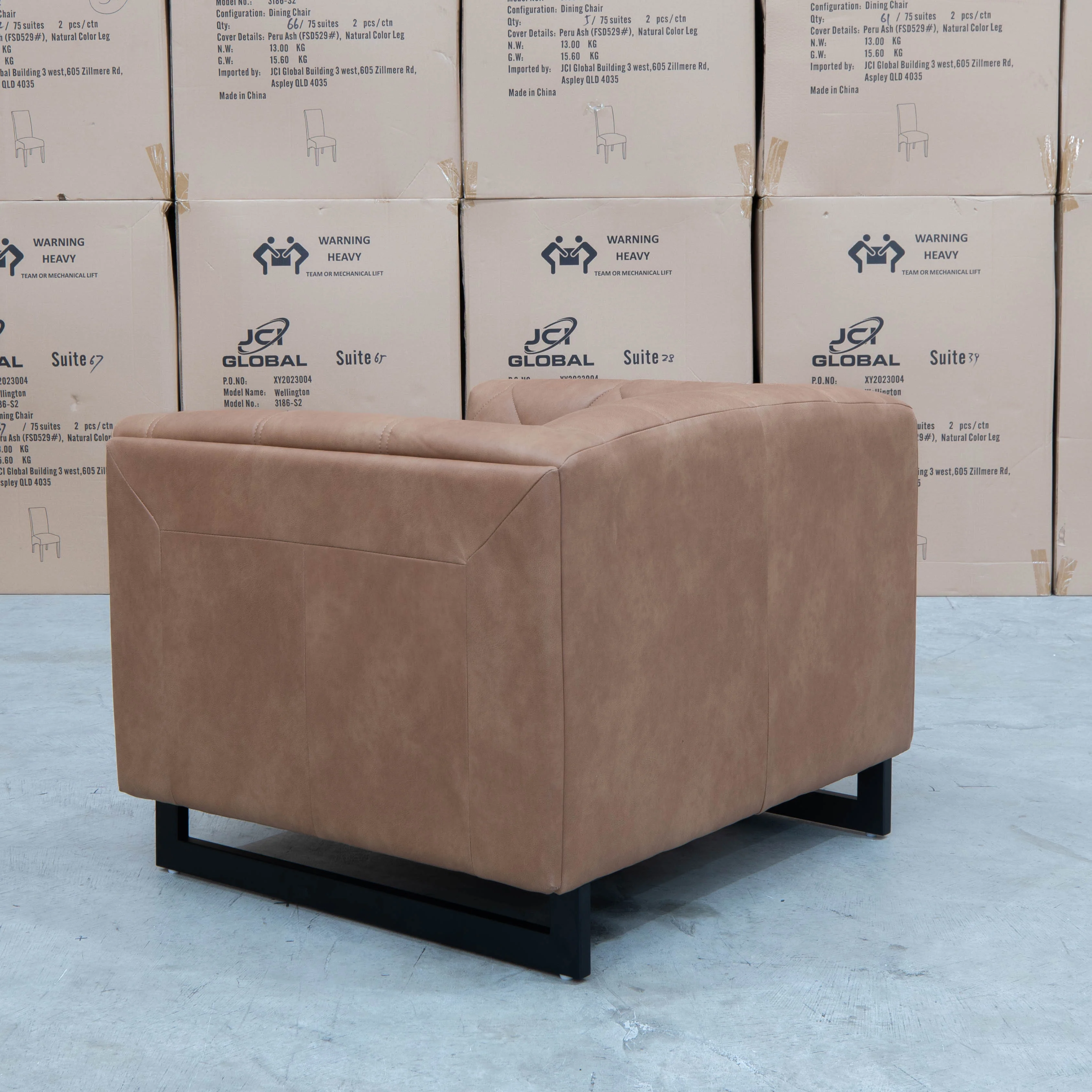 Santosa Fabric Armchair - Tan - Image 4